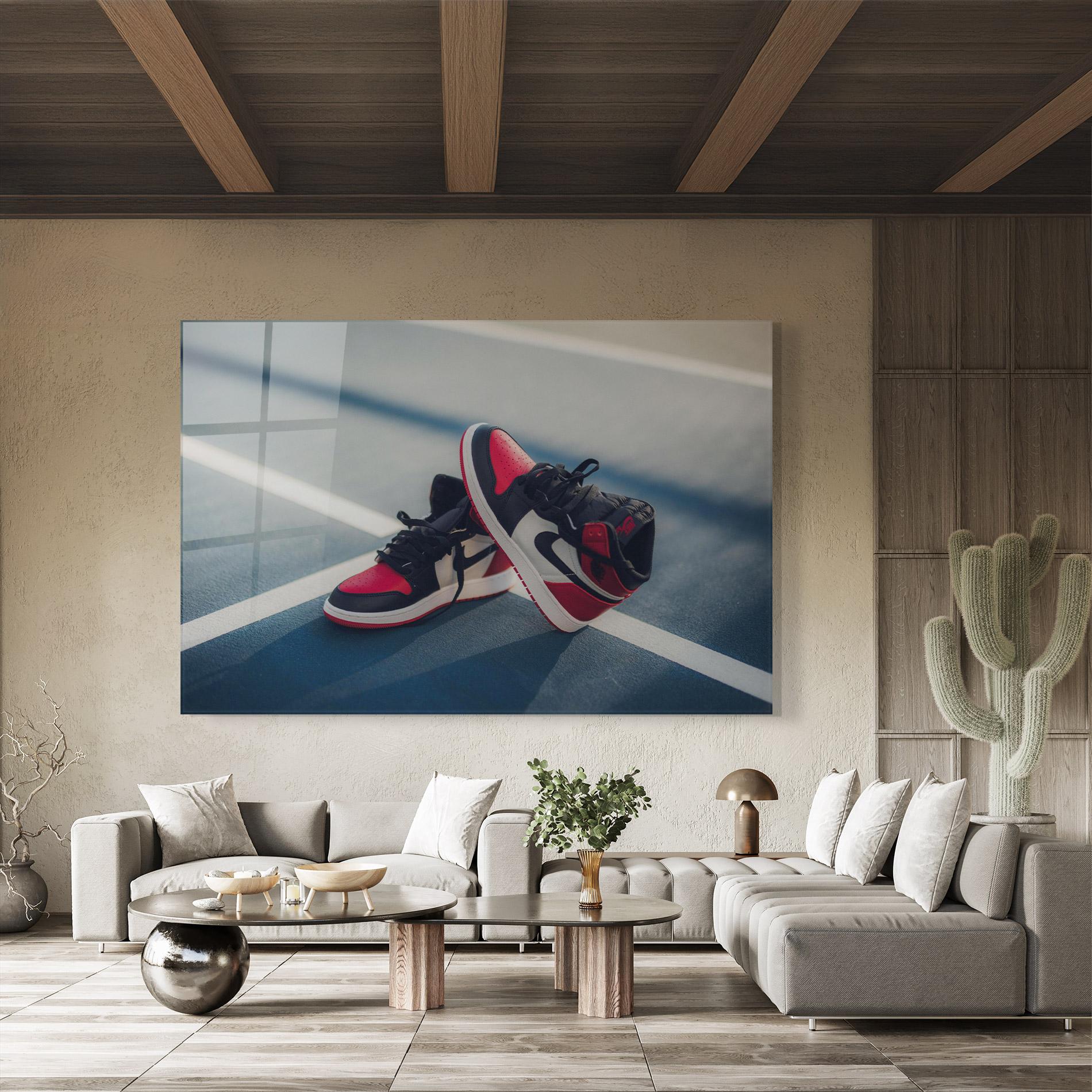 Üvegkép Cool Nike Red Jordan Air mockup 8