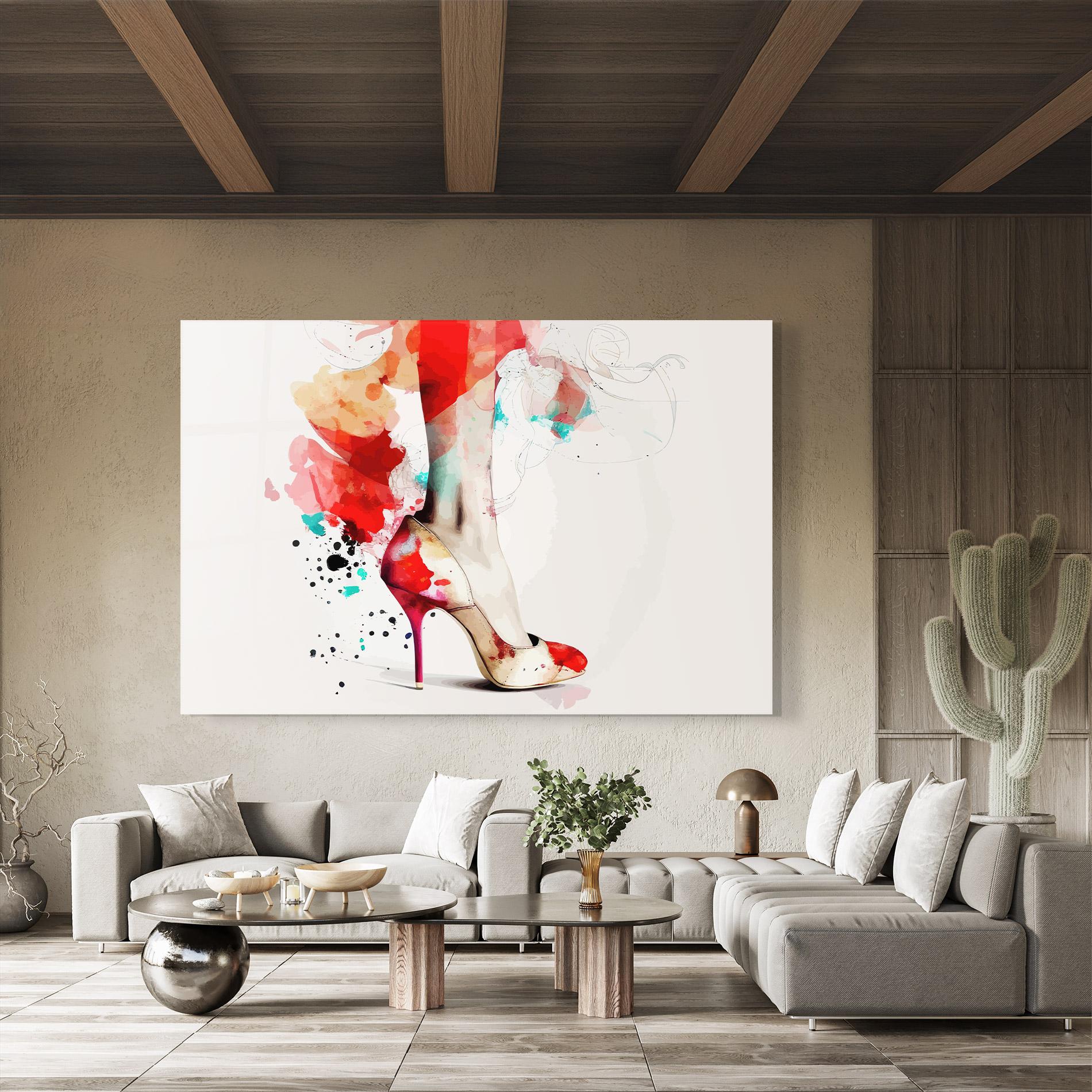 Üvegkép Cream Heels Art mockup 8