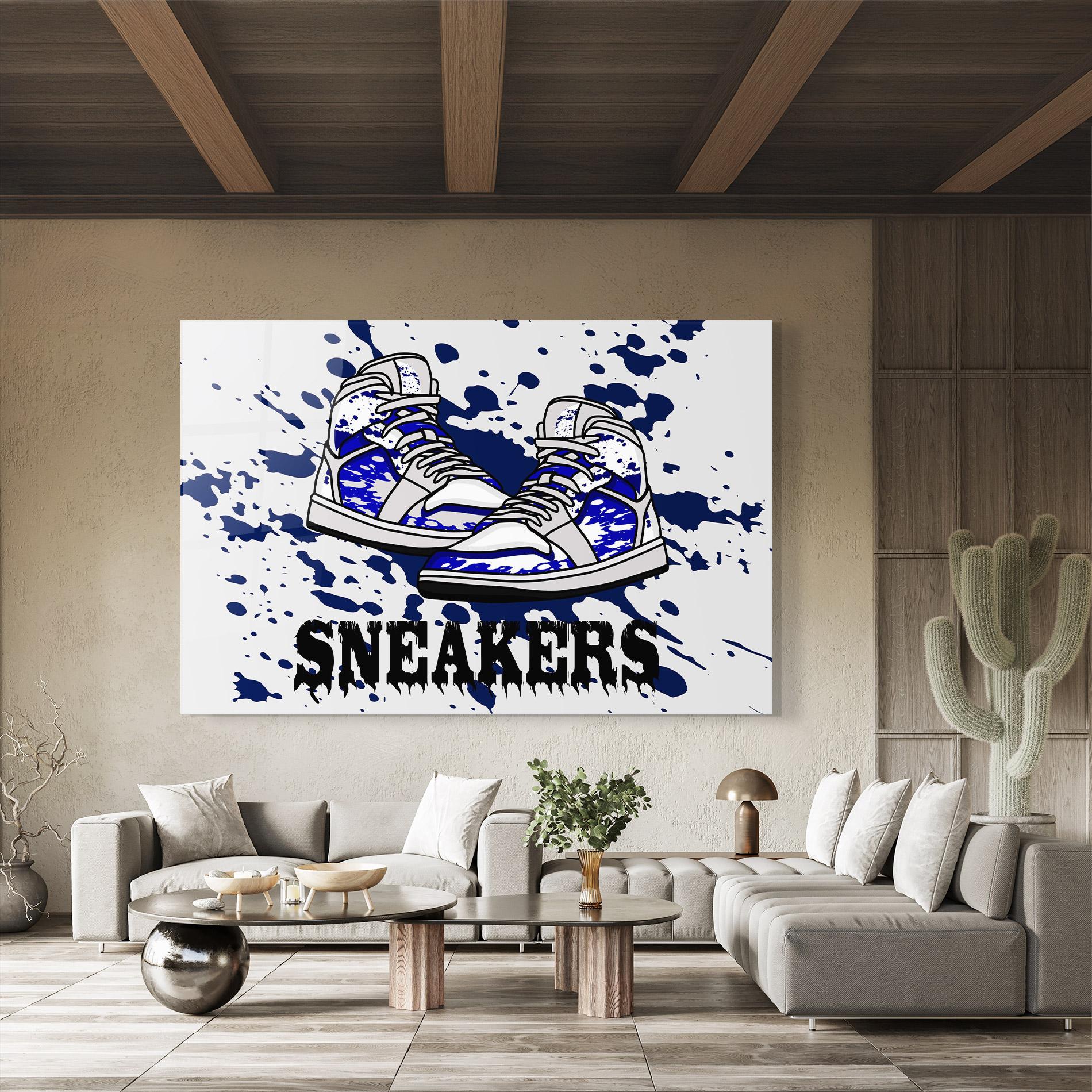 Üvegkép Dark Blue Sneakers mockup 8