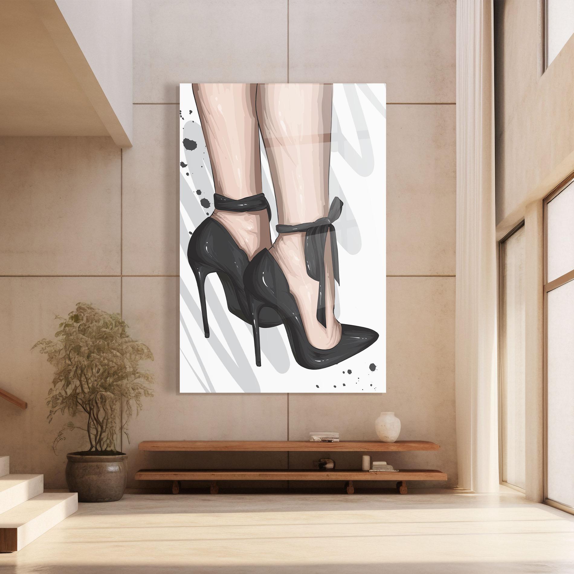 Üvegkép Black Woman Shoes mockup 8