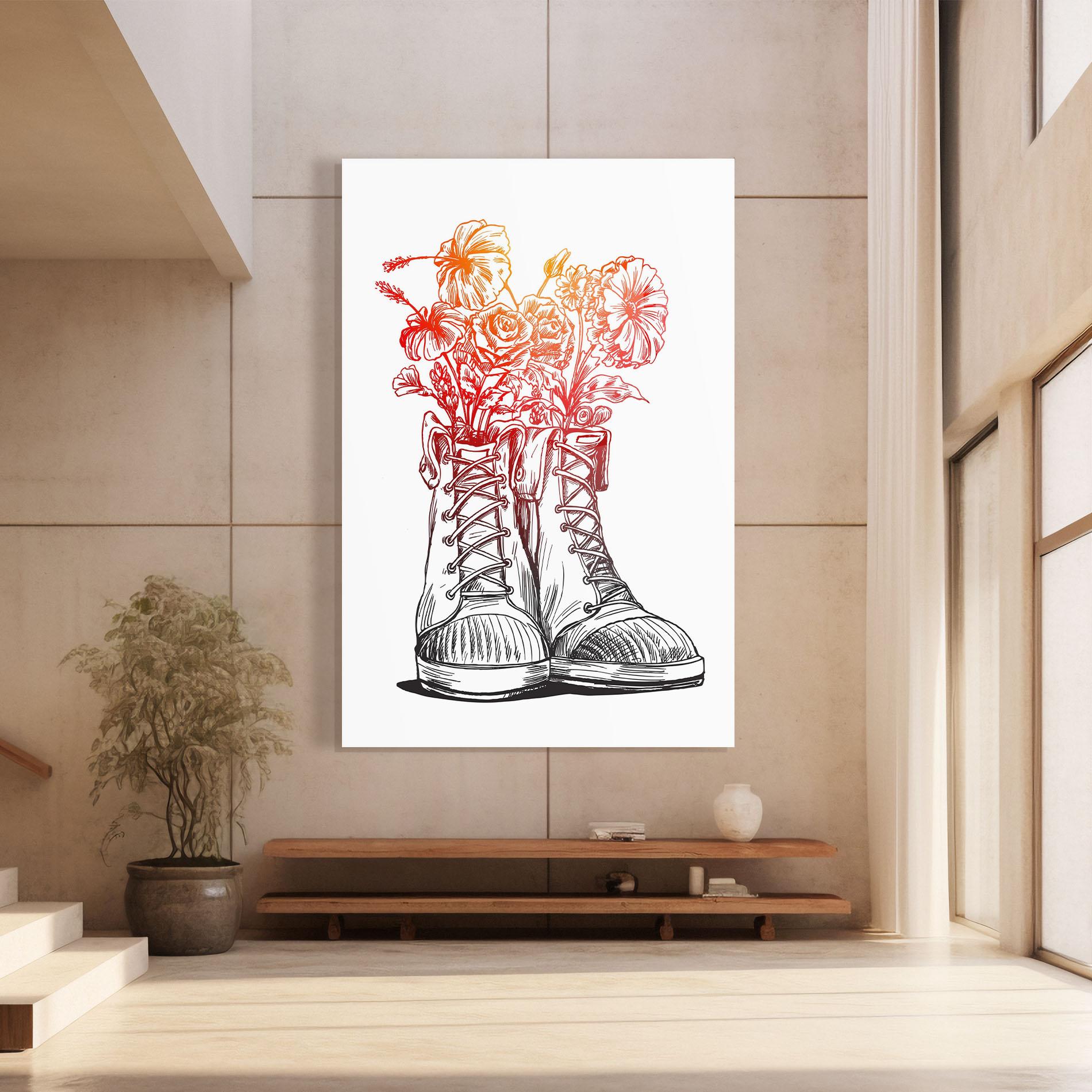 Üvegkép Flower In Shoes mockup 8
