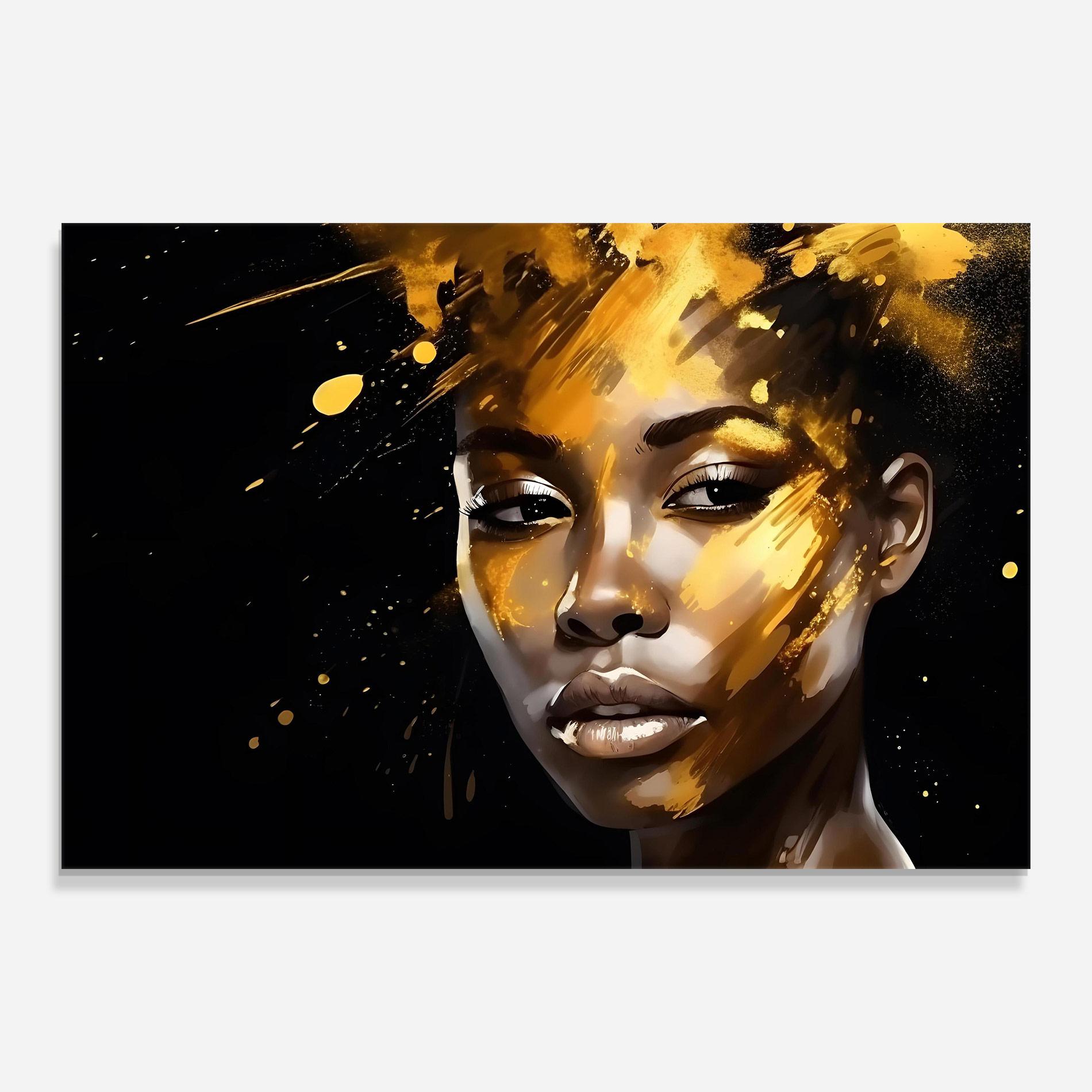 Üvegkép African Gold Woman mockup 0