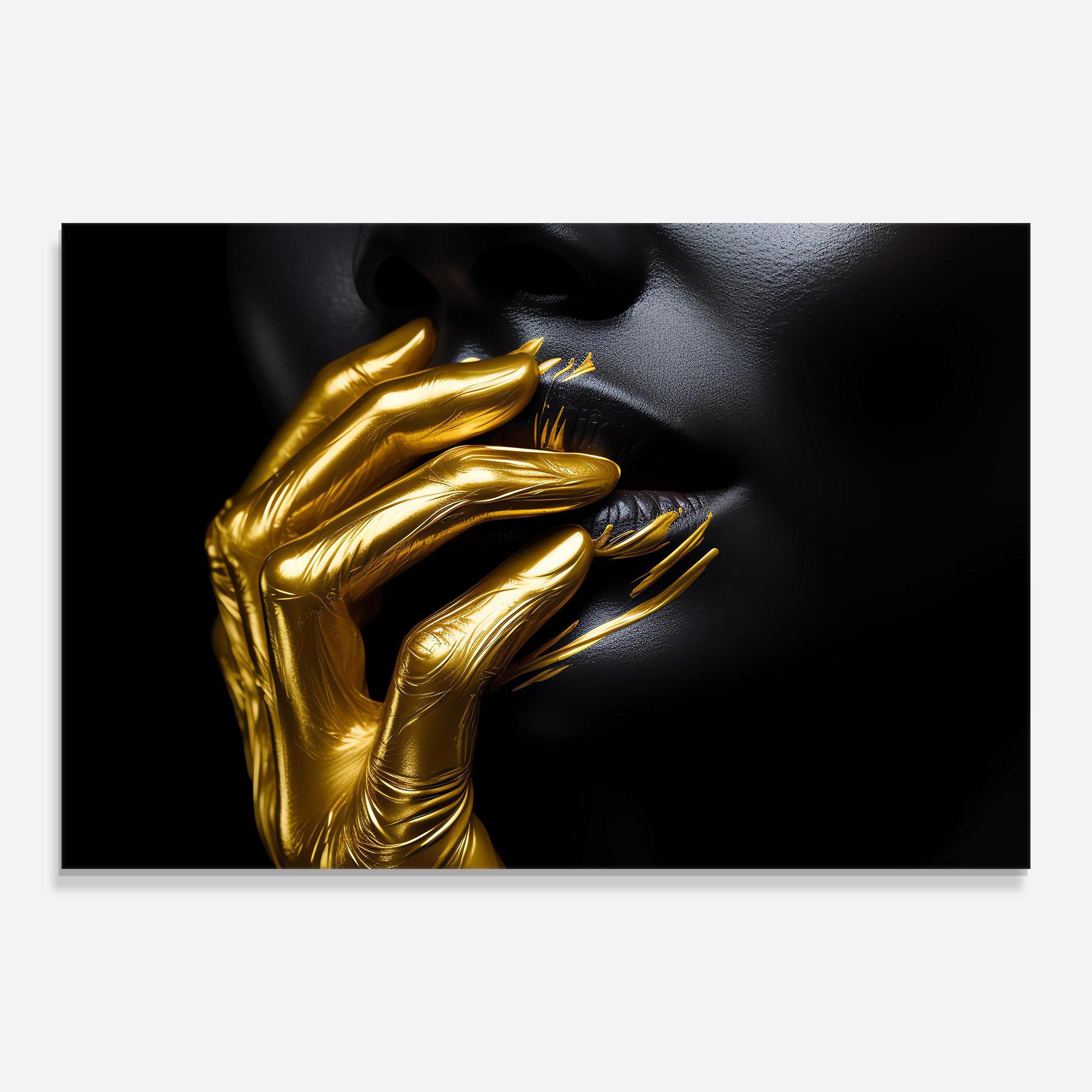 Üvegkép Gold Small Hand mockup 0