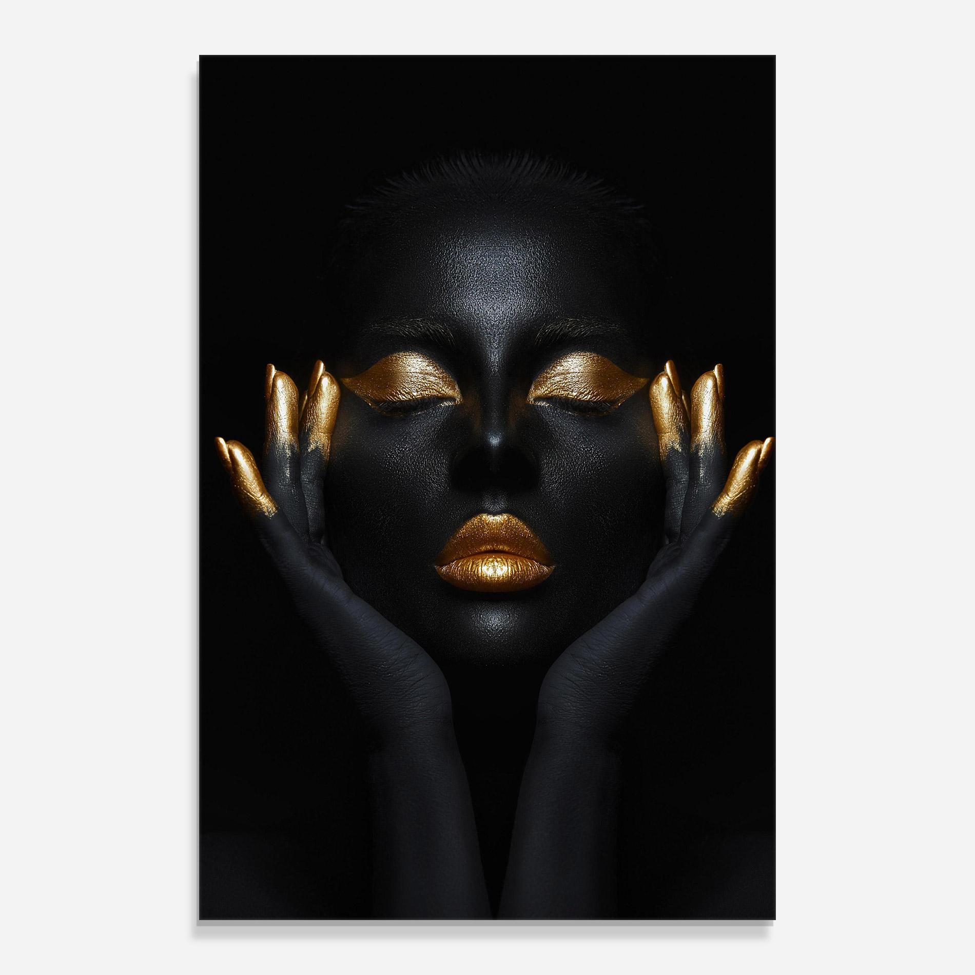 Üvegkép Fingertips Gold Makeup mockup 0