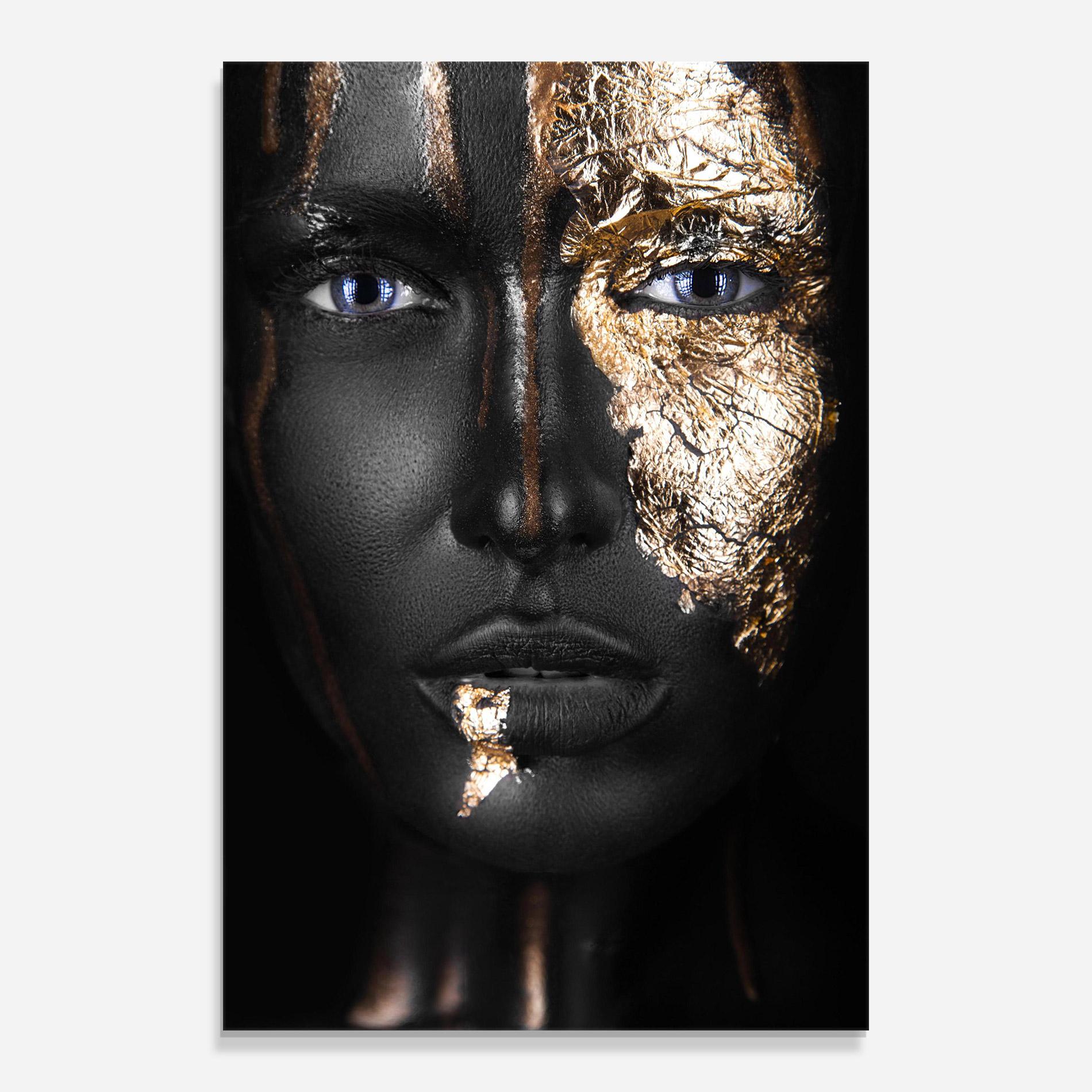 Üvegkép Golden Face mockup 0