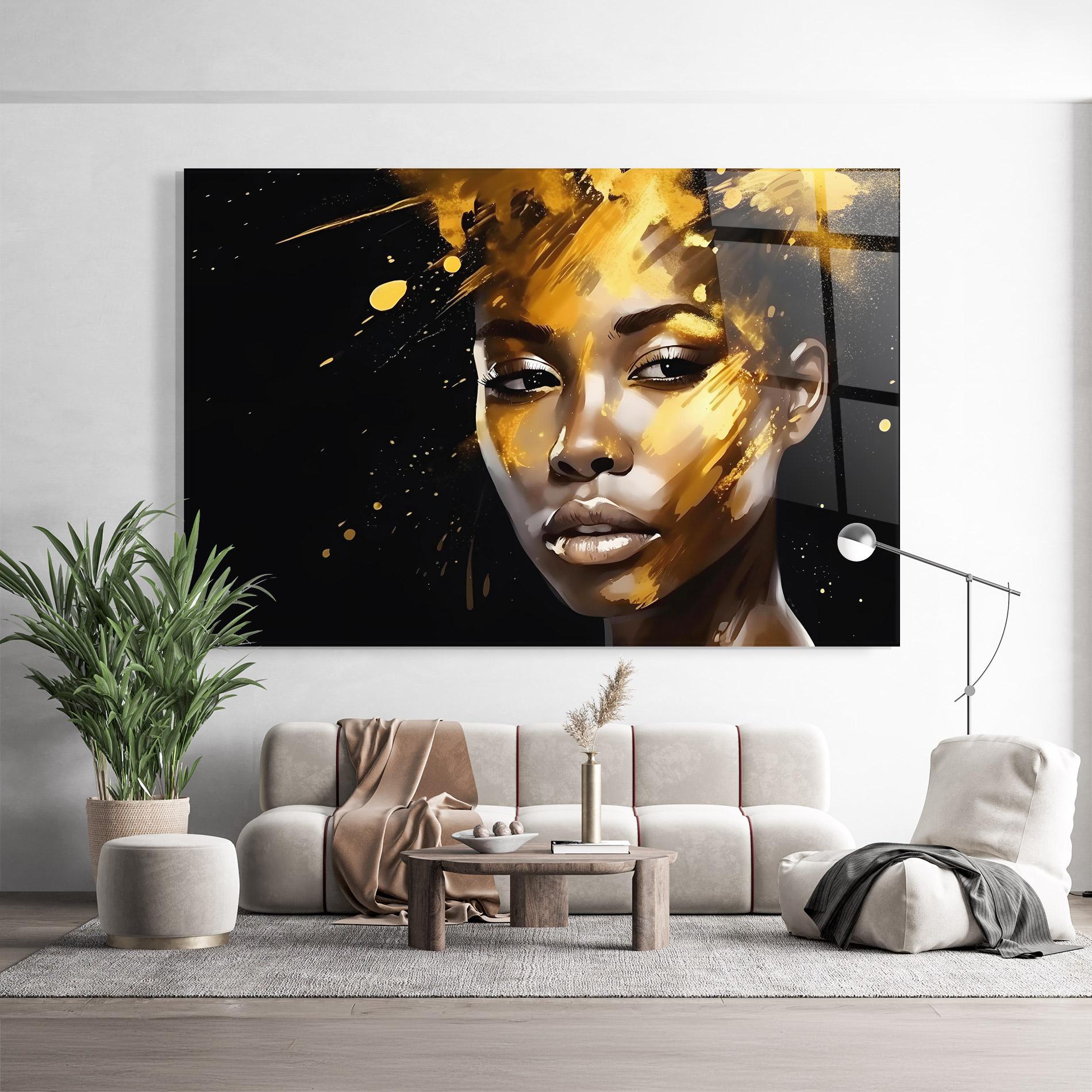 Üvegkép African Gold Woman mockup 9