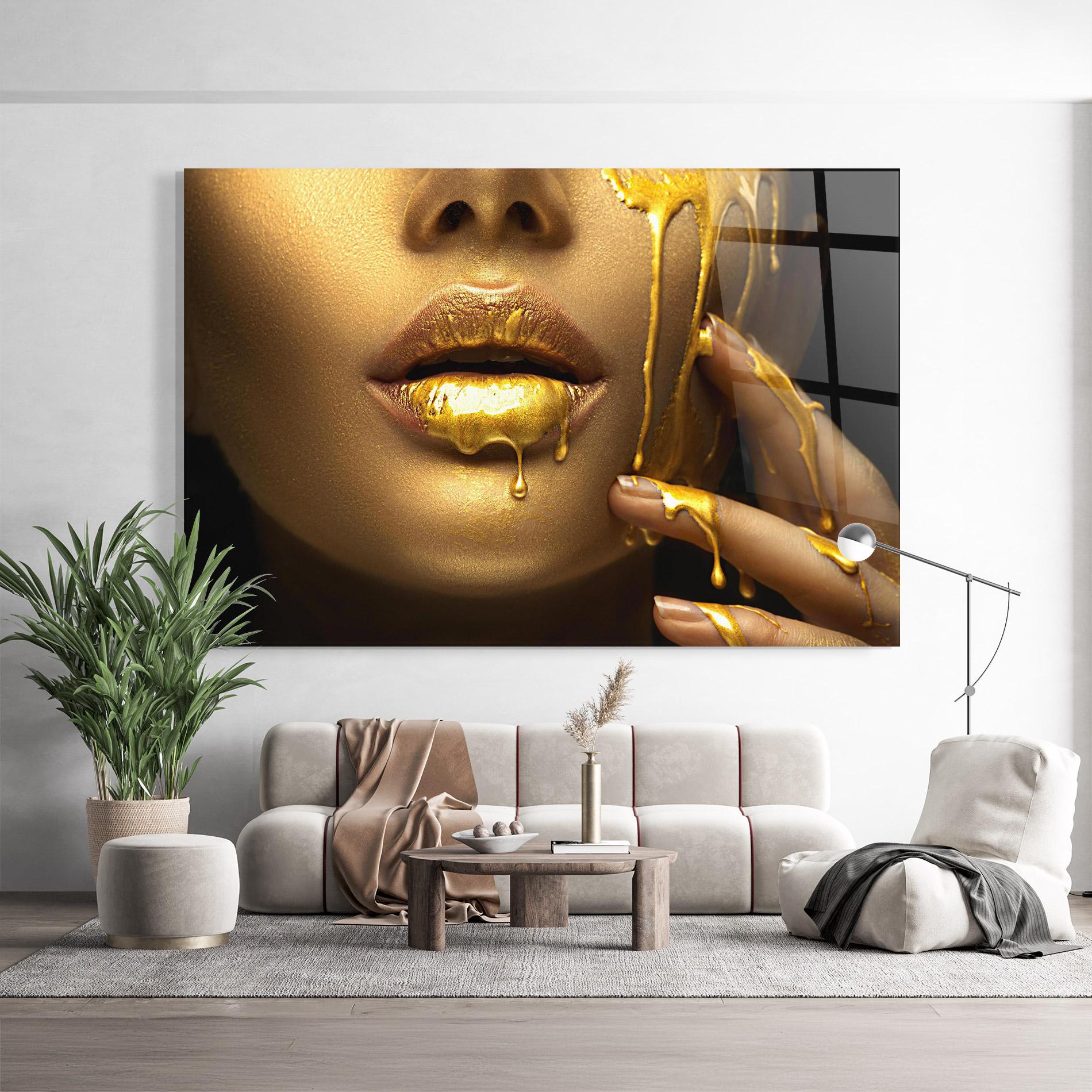Üvegkép Golden Lips mockup 9