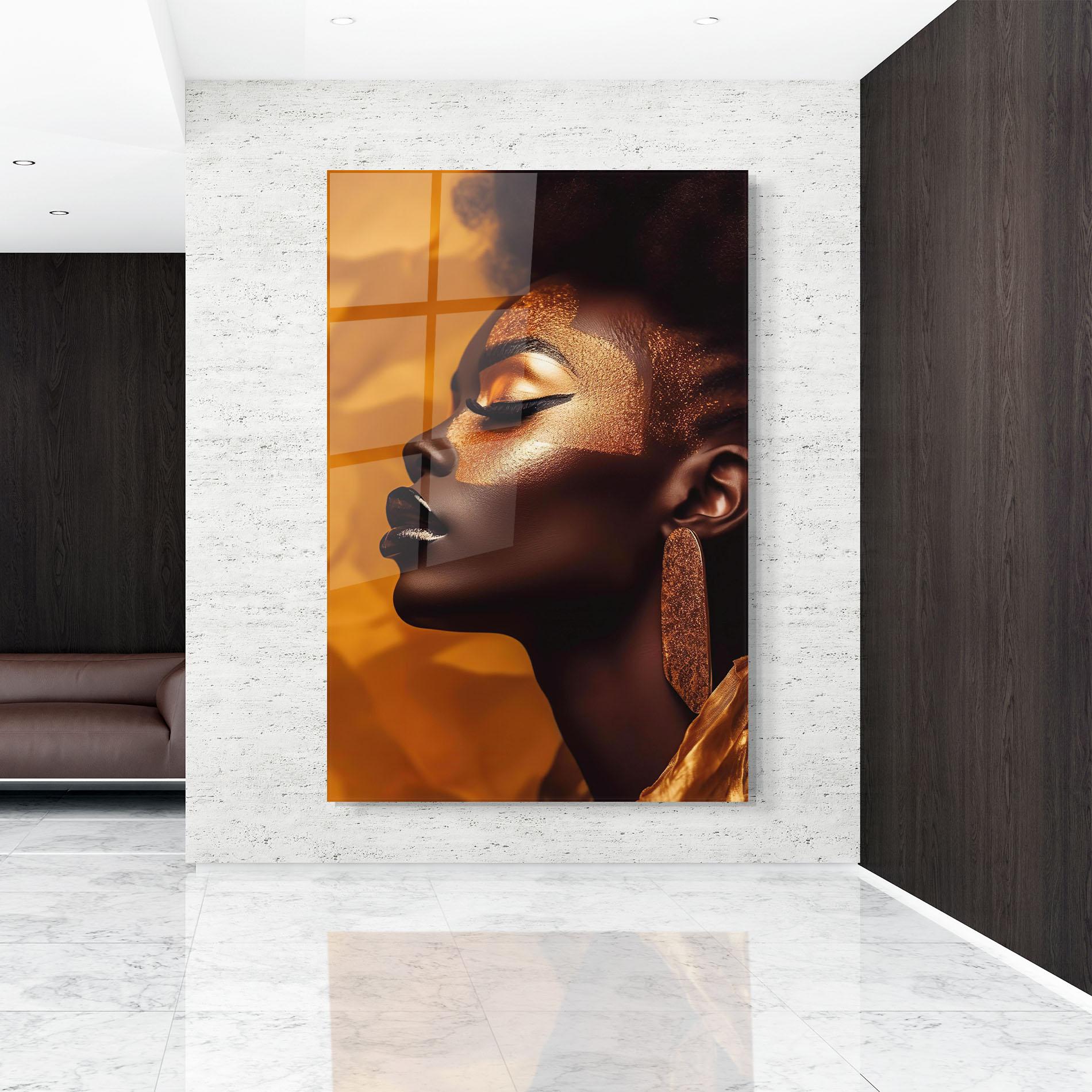 Üvegkép Fashion Gold Portrait mockup 9