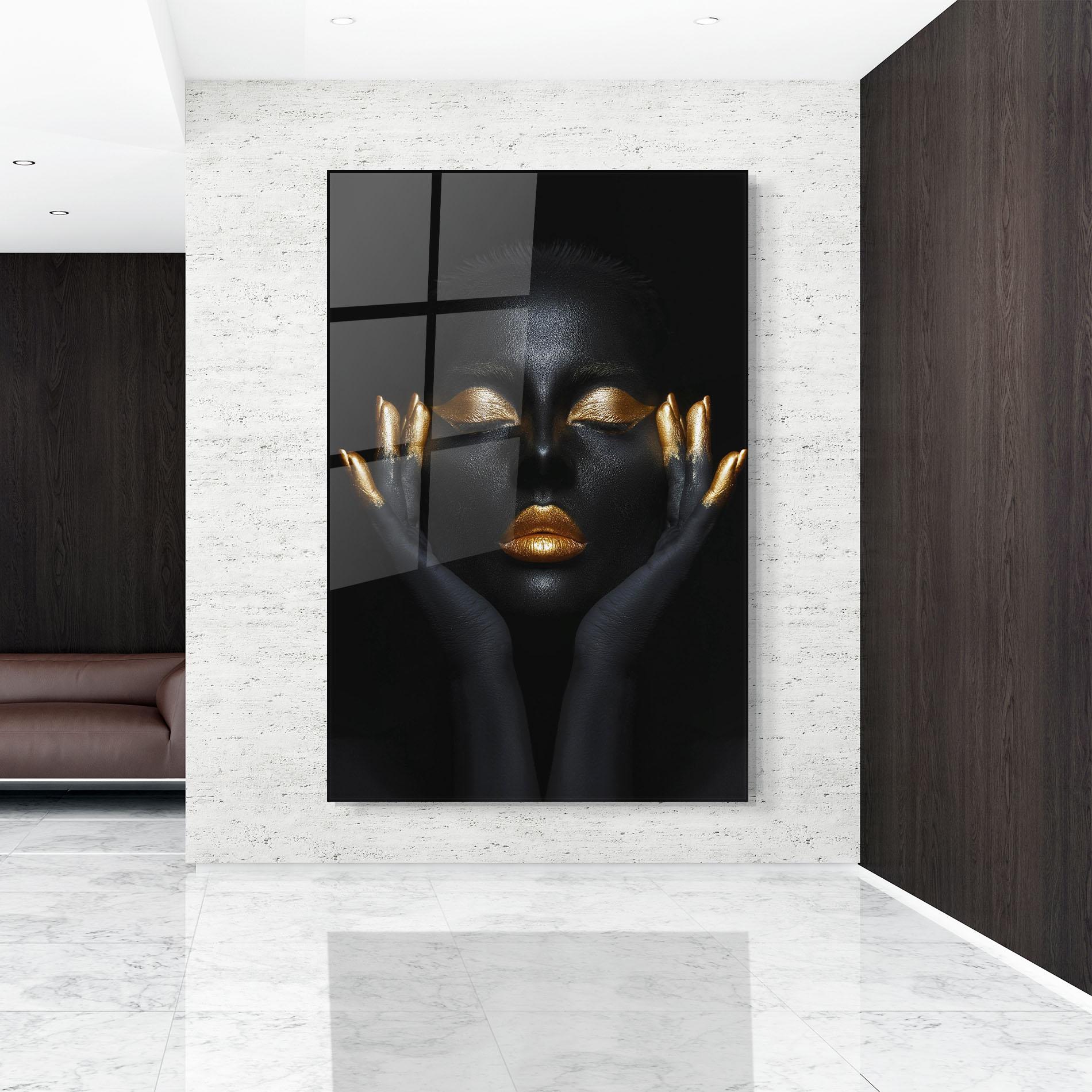 Üvegkép Fingertips Gold Makeup mockup 9