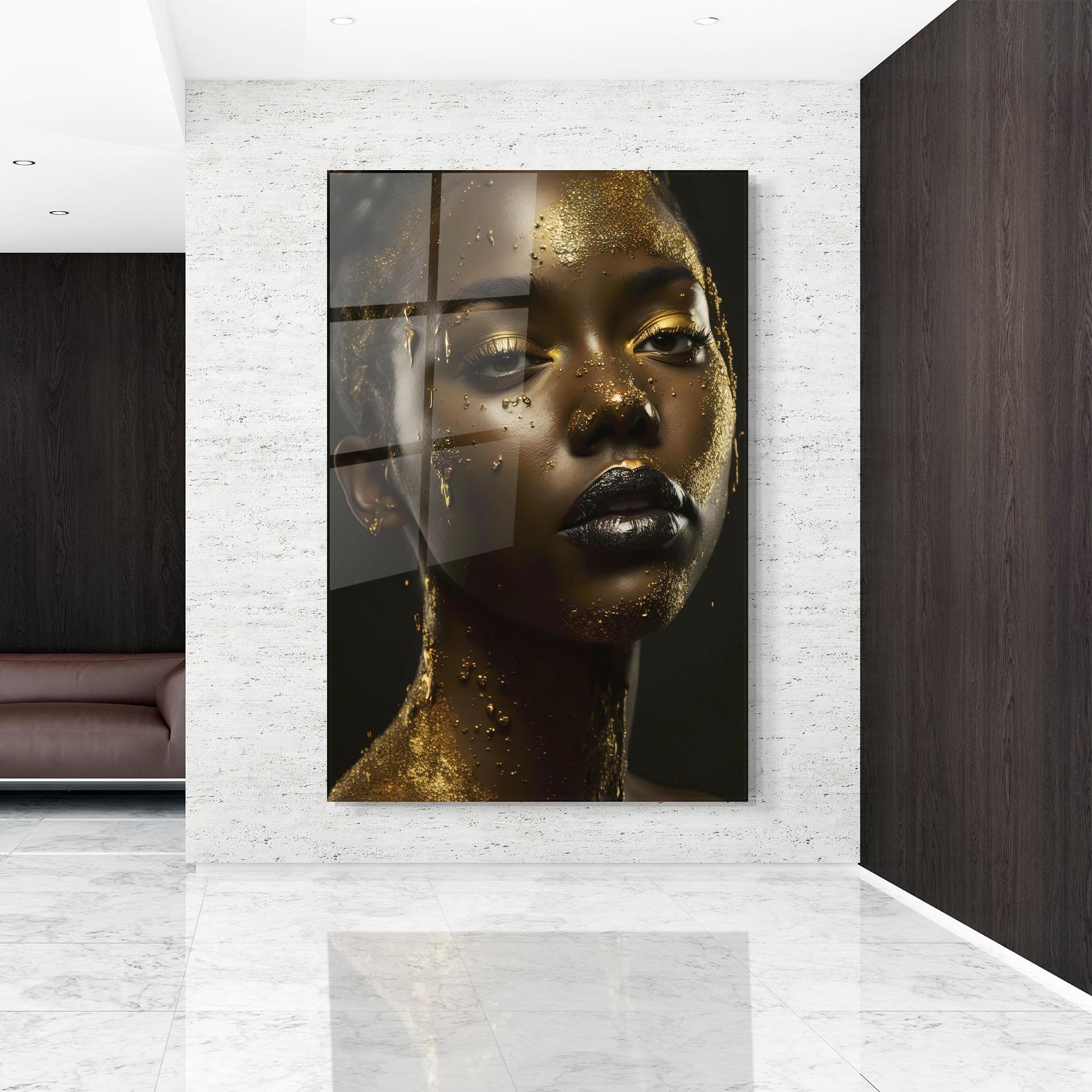 Üvegkép Gold Sparkling Woman mockup 9