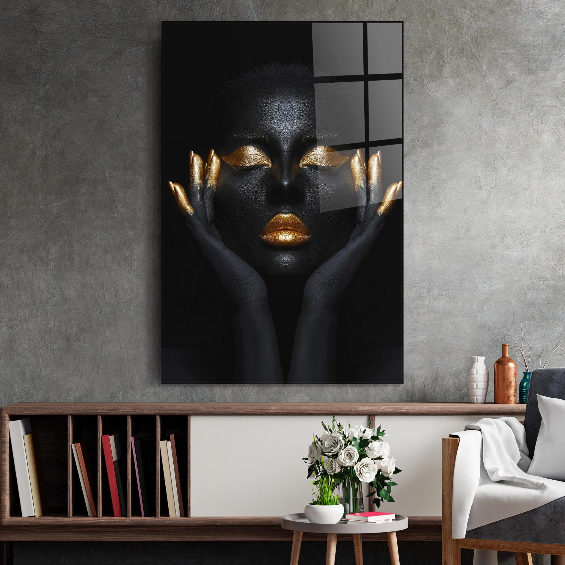 Üvegkép Fingertips Gold Makeup mockup 2