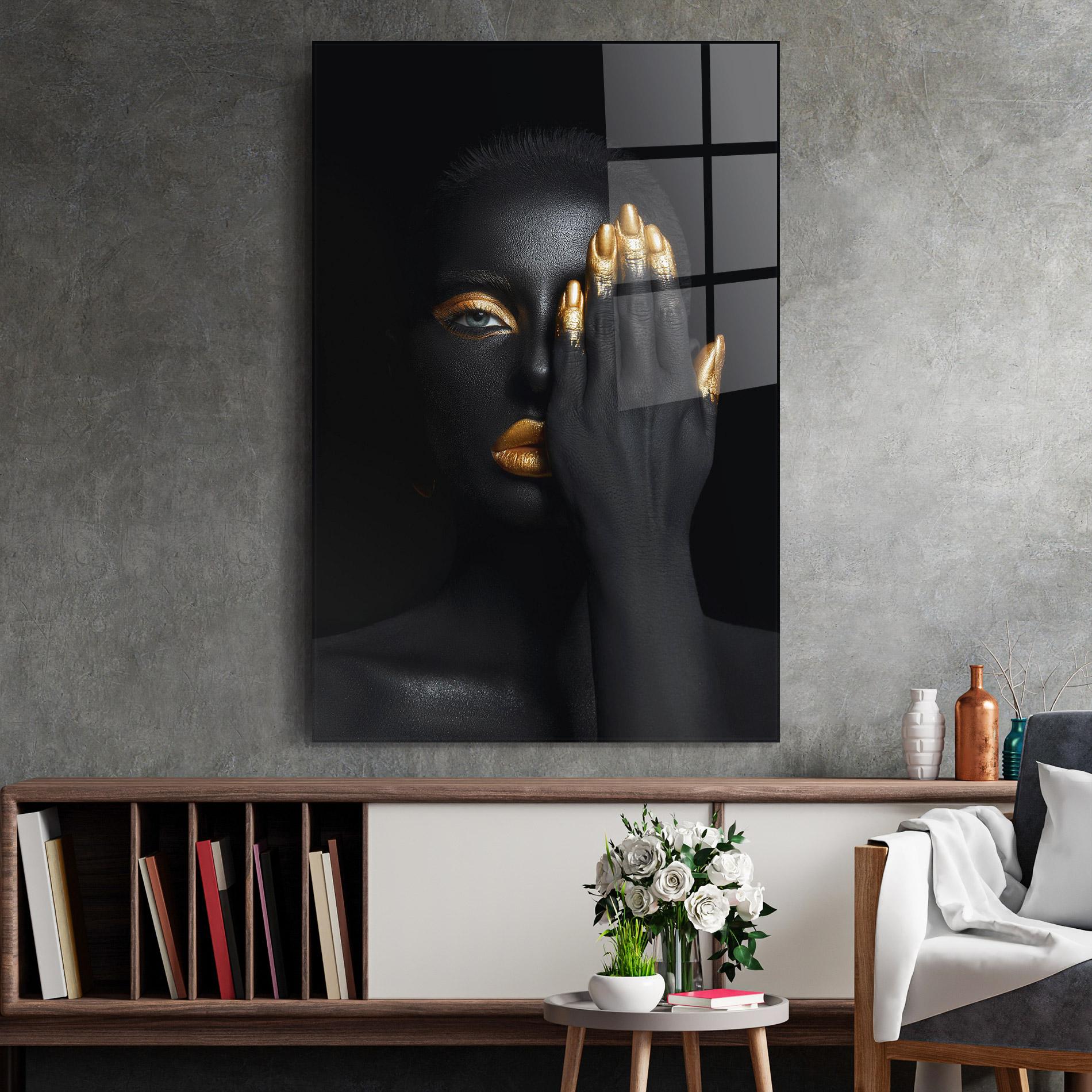 Üvegkép Gold Makeup Chain mockup 2