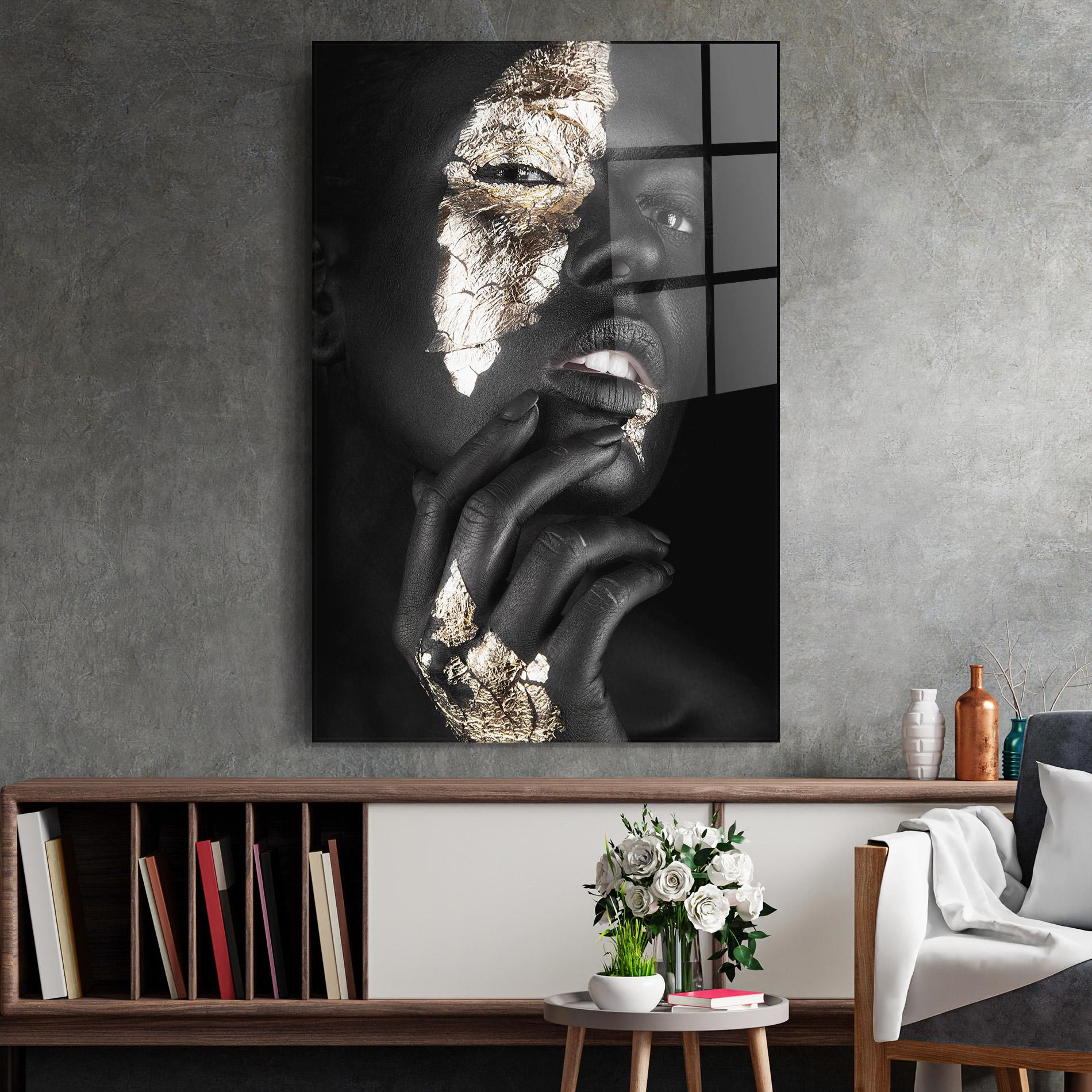 Üvegkép Golden Posture mockup 2