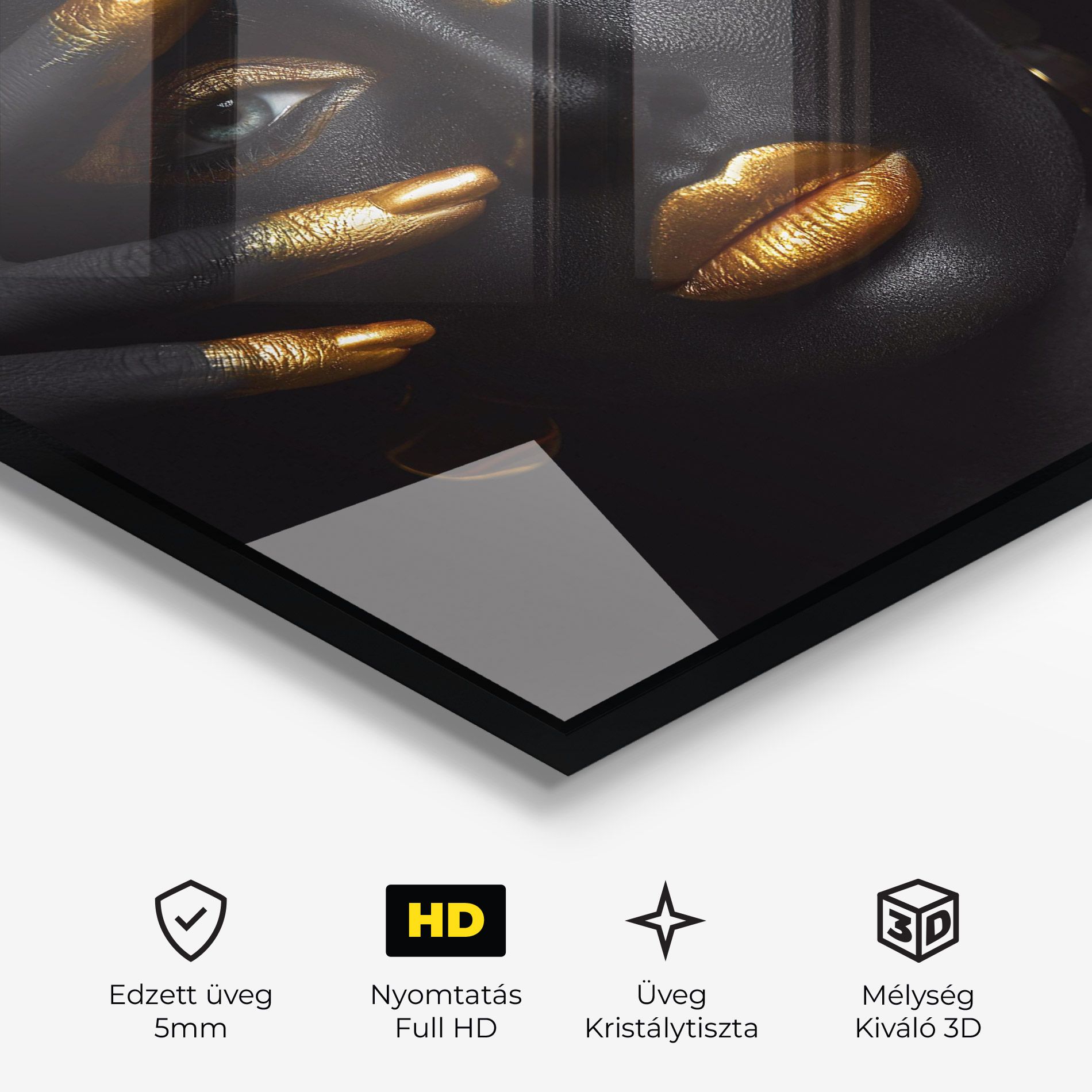 Gold Makeup Nails mockup 3