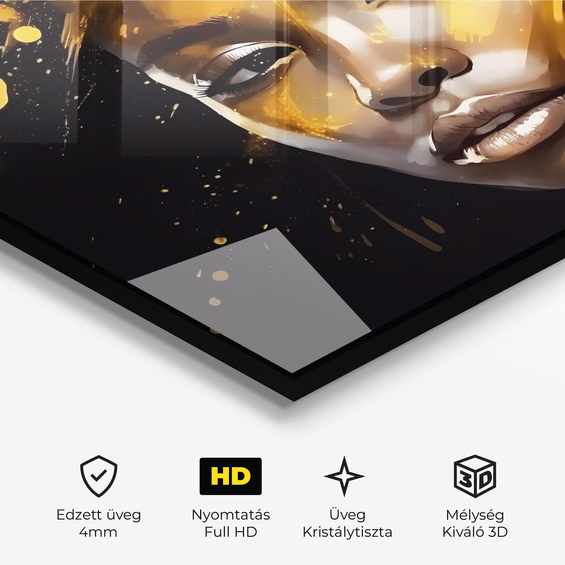 Üvegkép African Gold Woman mockup 3