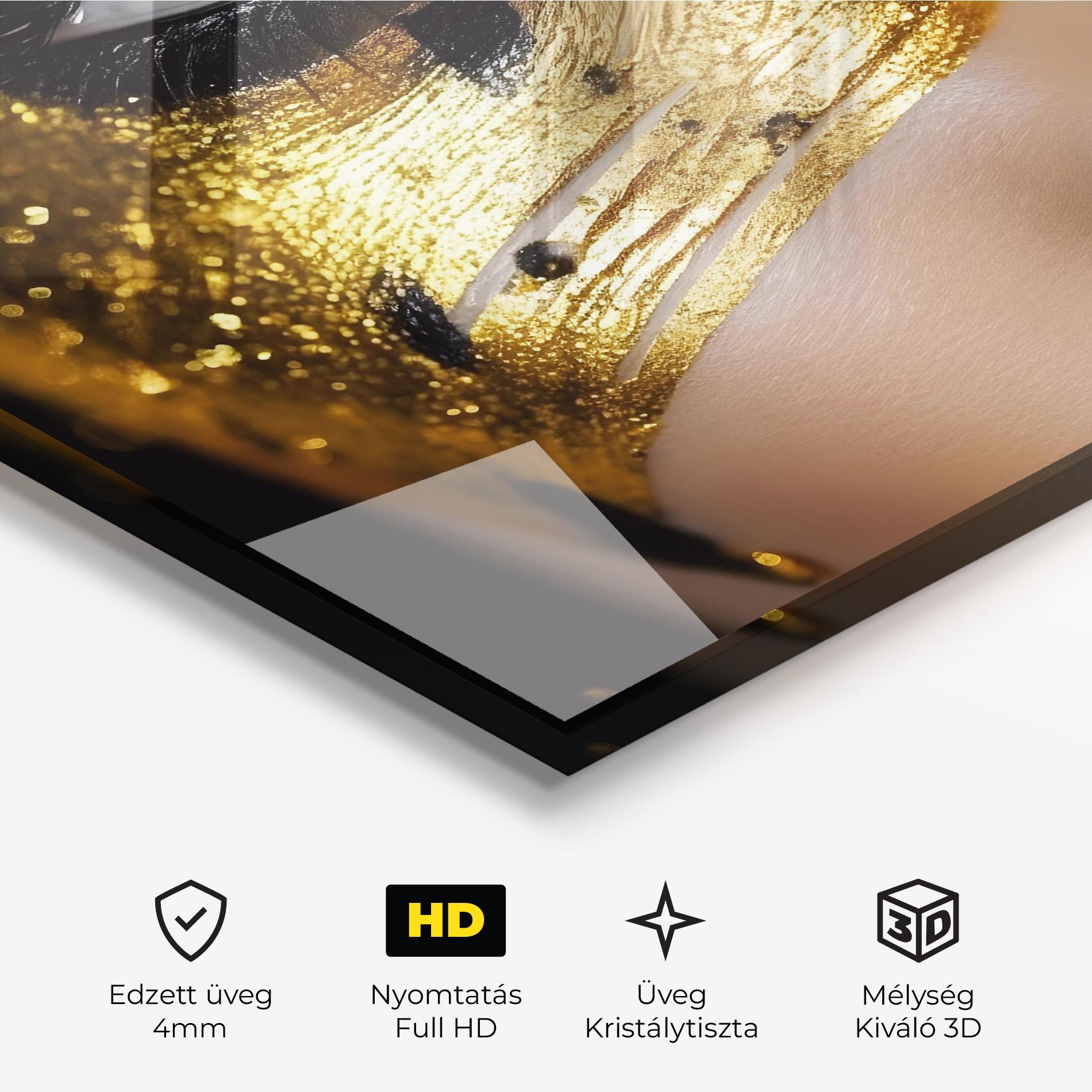 Üvegkép Black Gold Eyeliner mockup 3