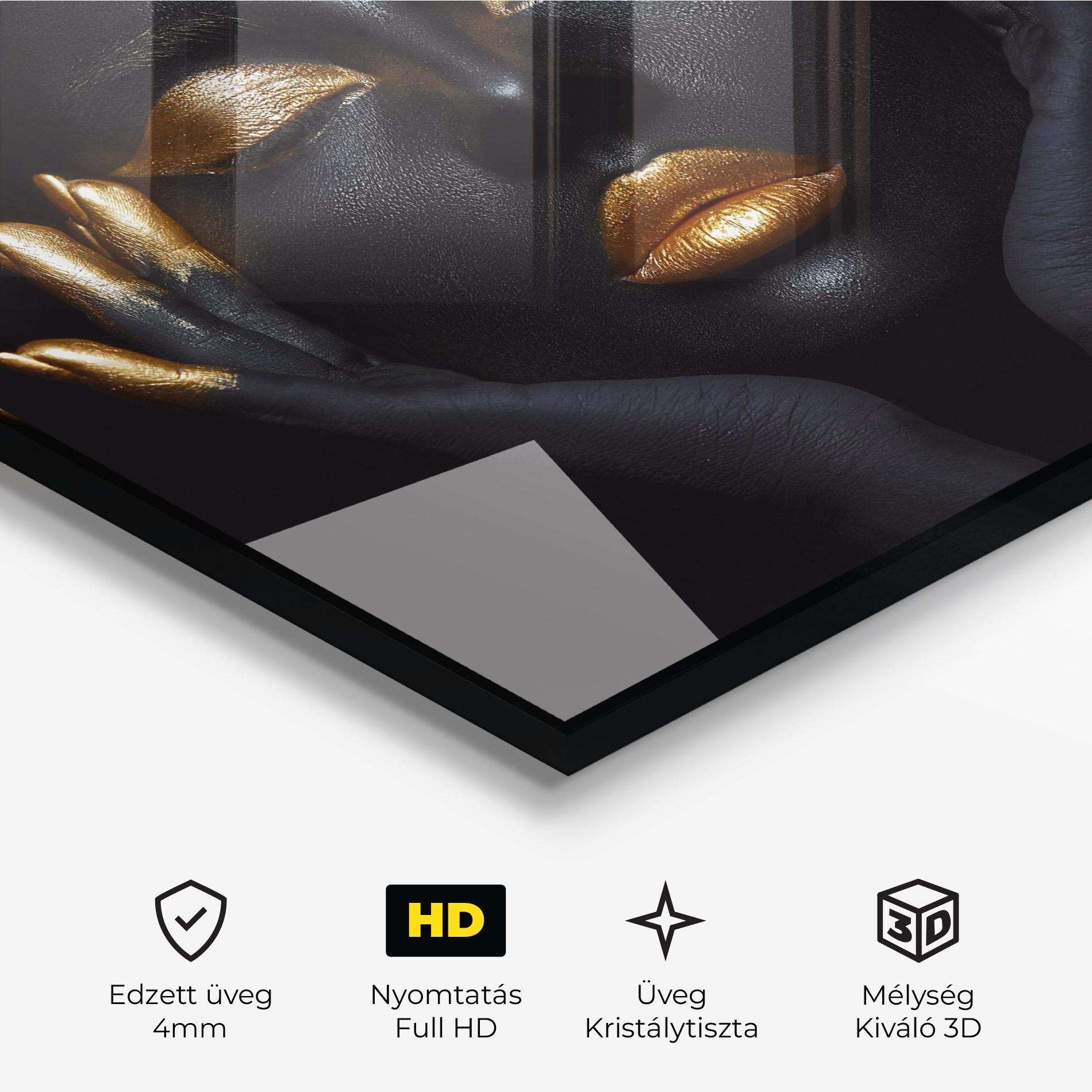 Üvegkép Fingertips Gold Makeup mockup 3