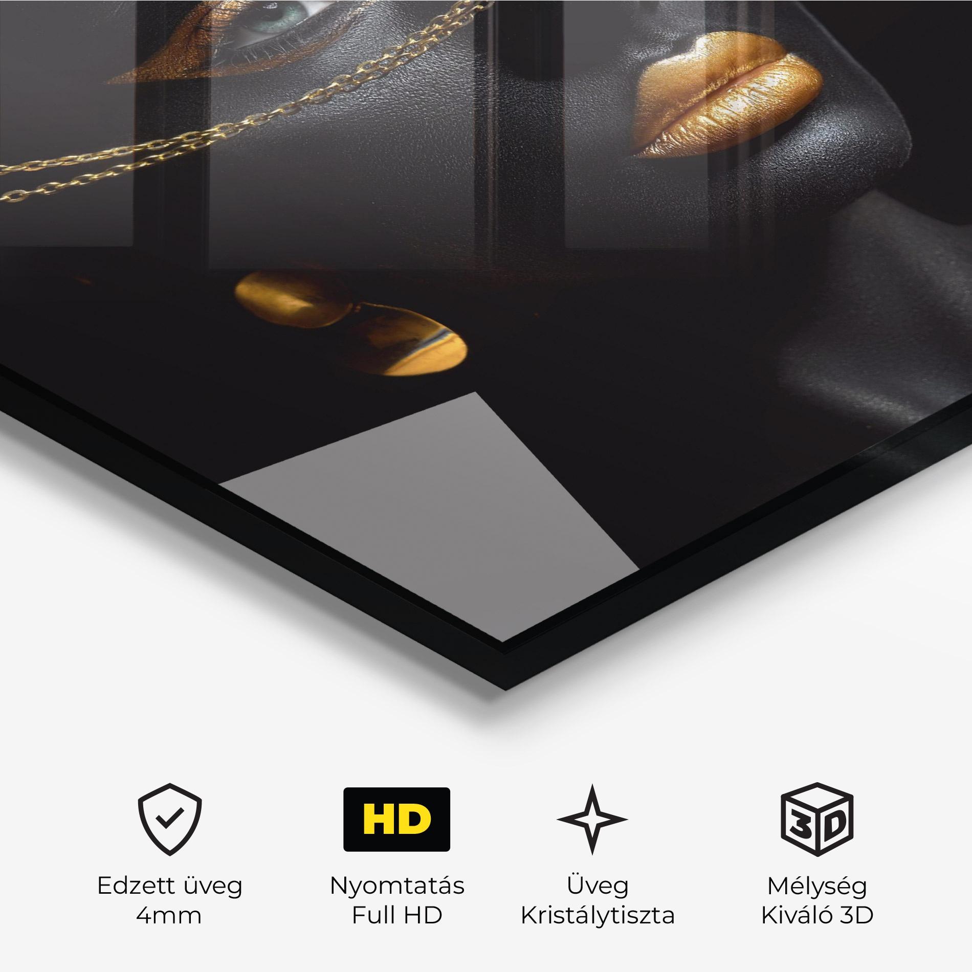 Üvegkép Gold Chain Woman mockup 3
