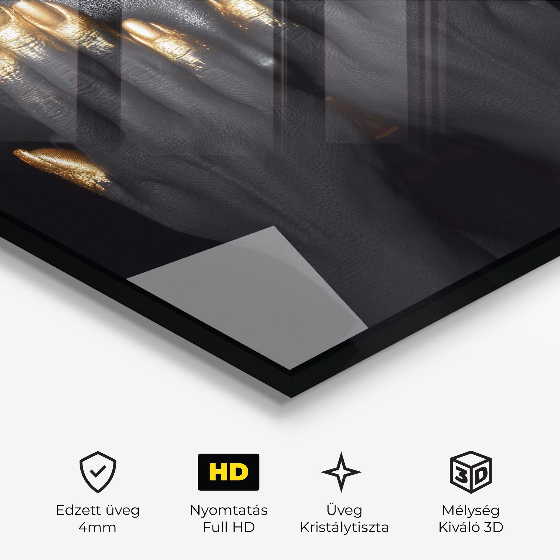 Üvegkép Gold Fingertips Chain mockup 3