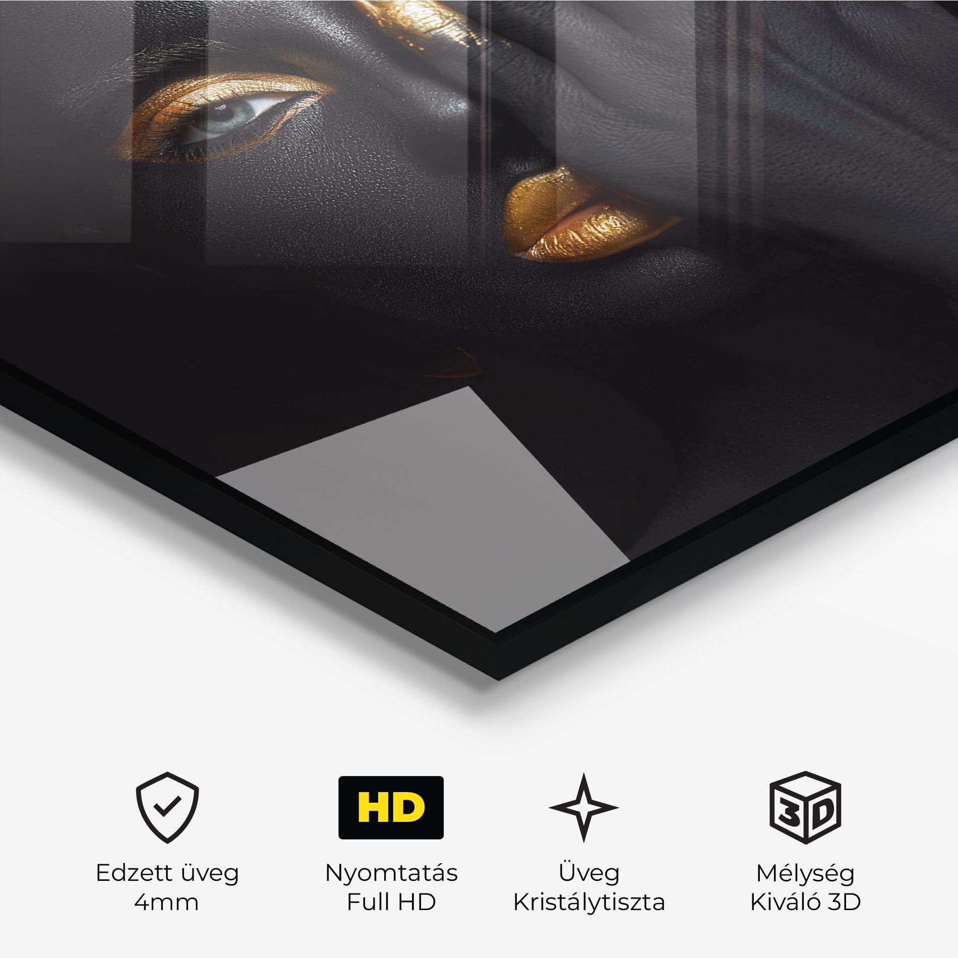 Üvegkép Gold Makeup Chain mockup 3