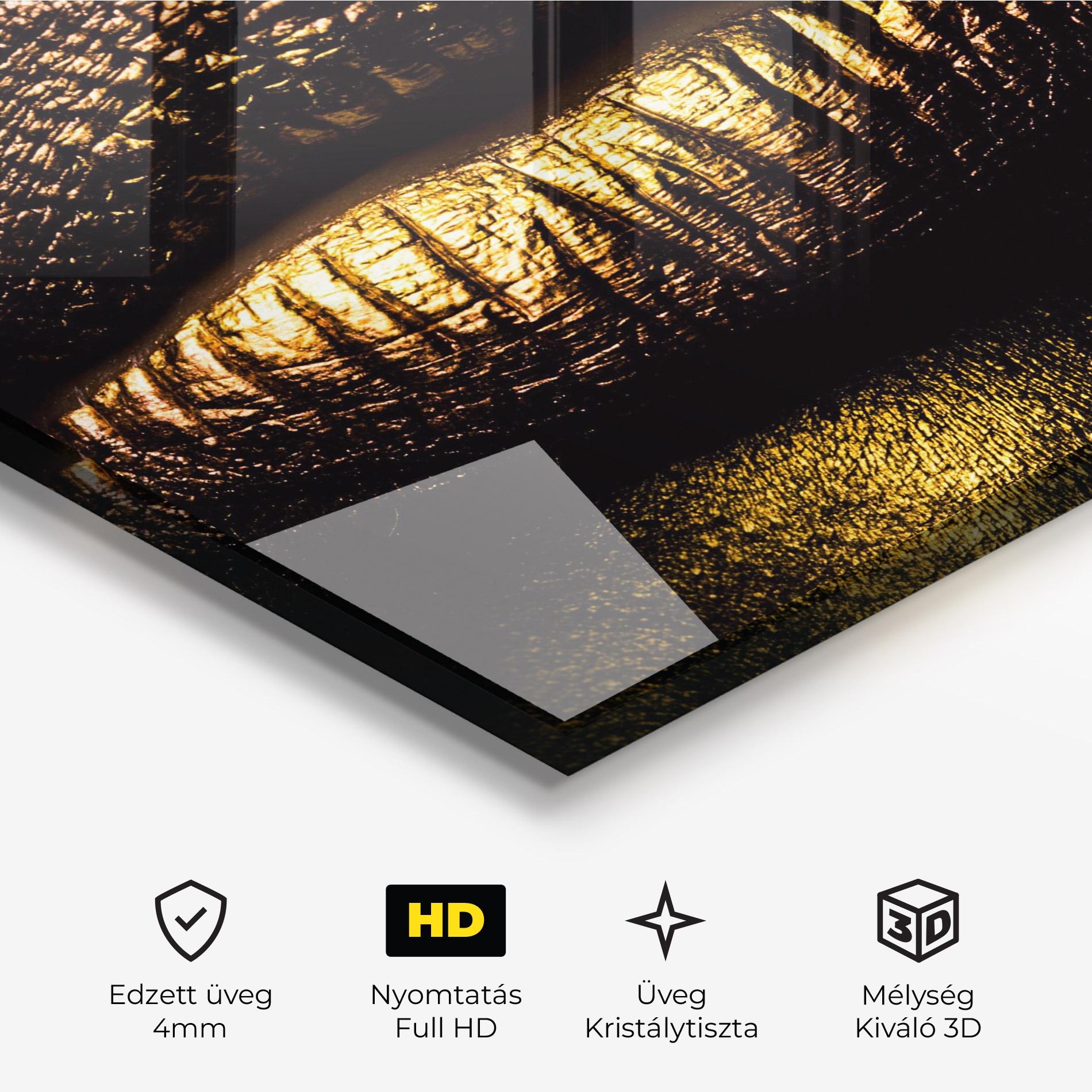 Üvegkép Gold Metal Lips mockup 3