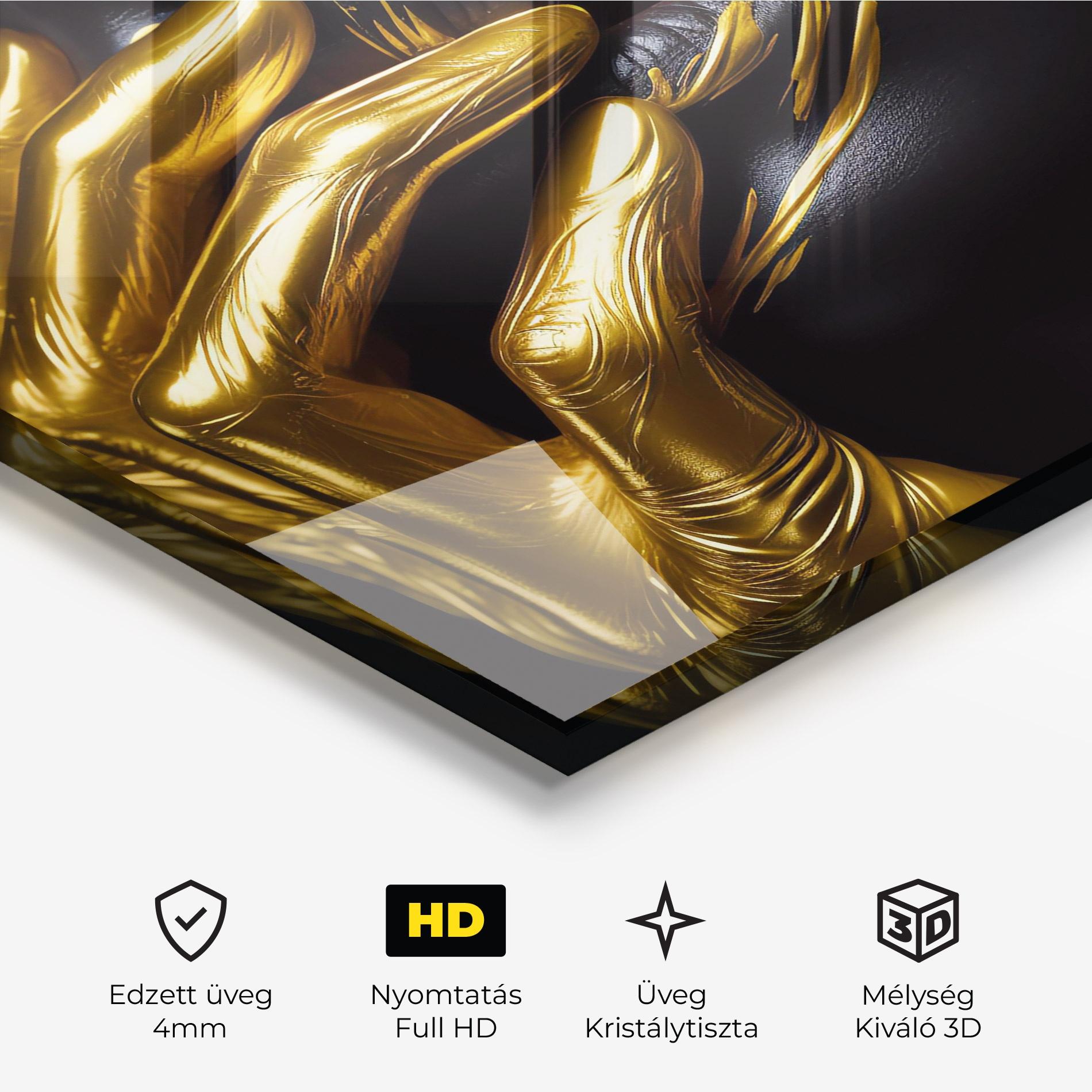 Üvegkép Gold Small Hand mockup 3