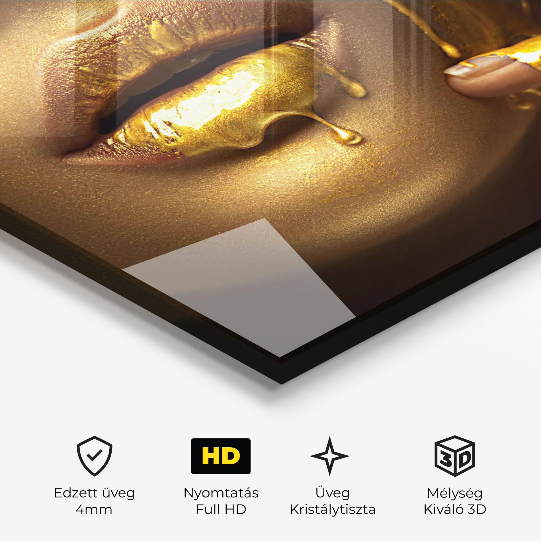 Üvegkép Golden Lips mockup 3