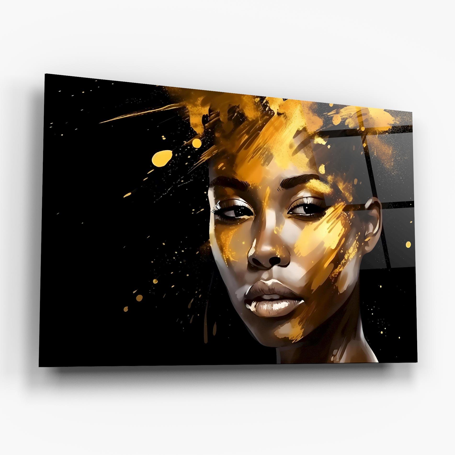 Üvegkép African Gold Woman mockup 6