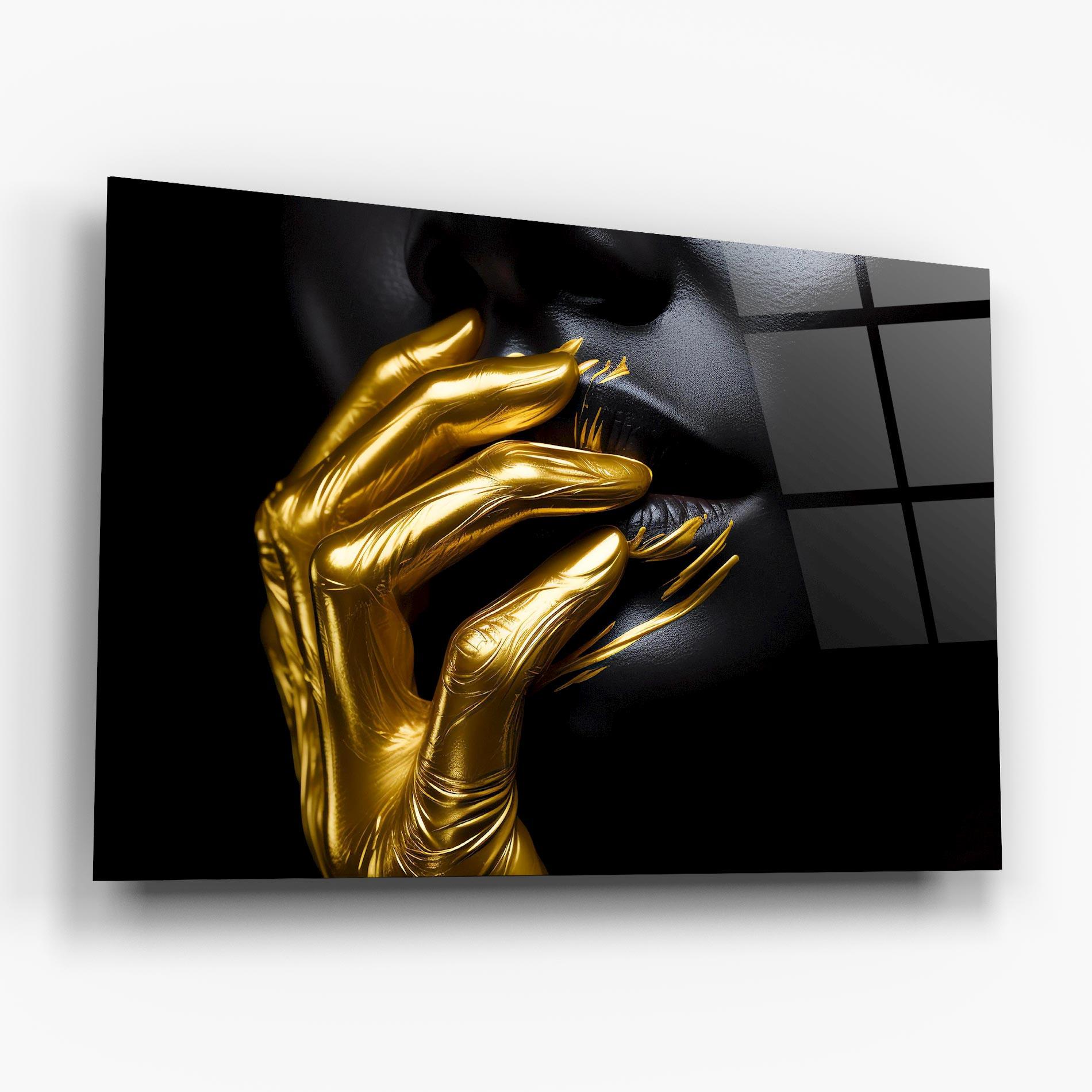 Üvegkép Gold Small Hand mockup 6