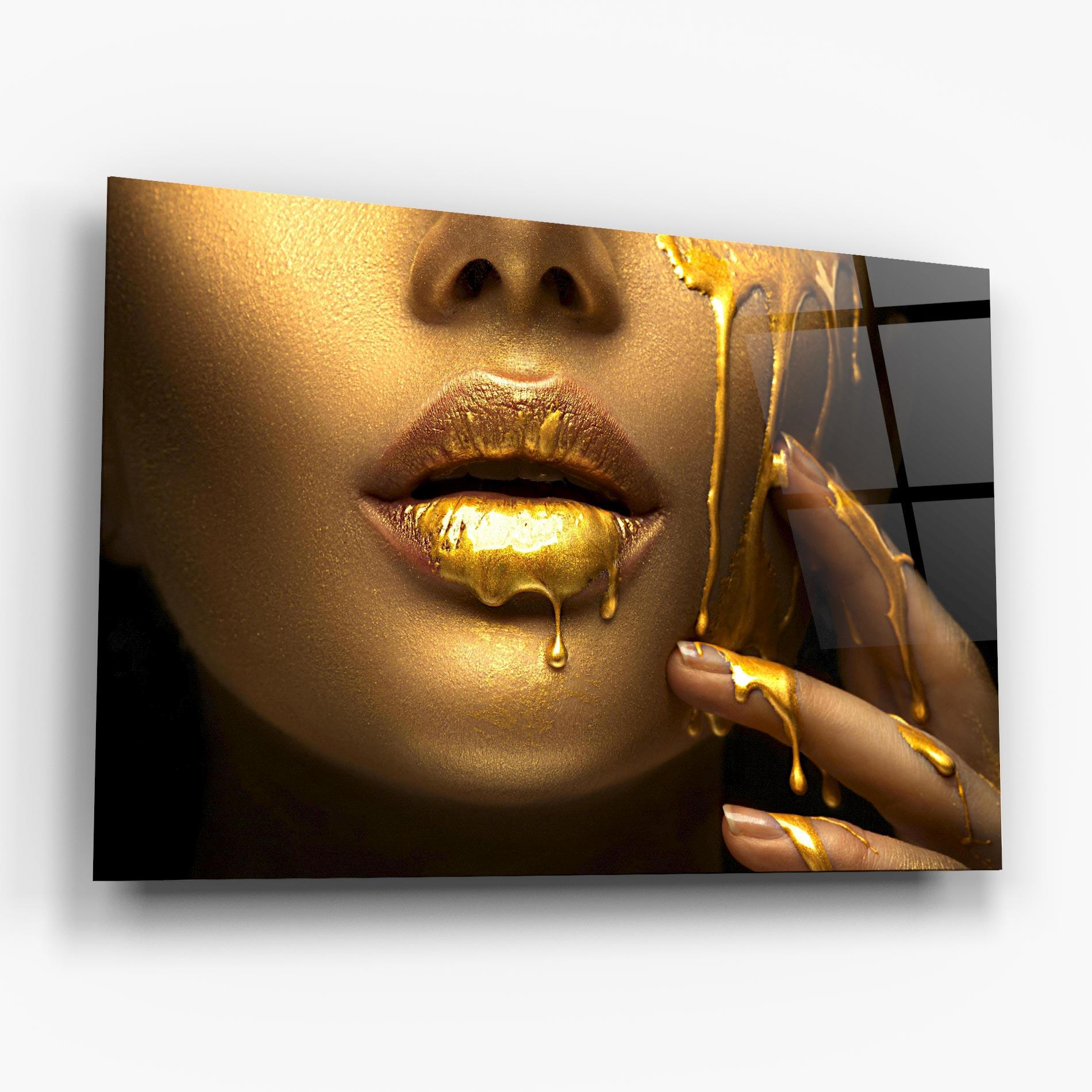 Üvegkép Golden Lips mockup 6