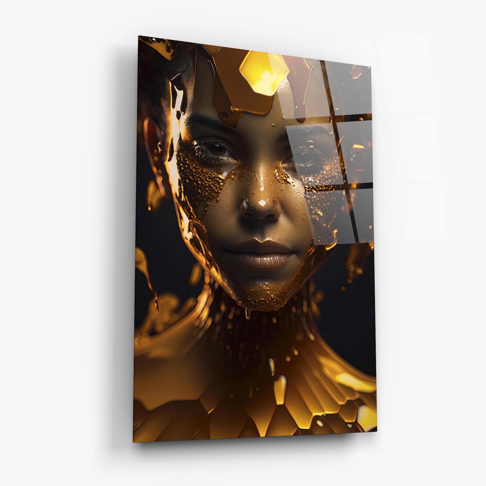 Üvegkép Gold Honeycomb Girl mockup 6