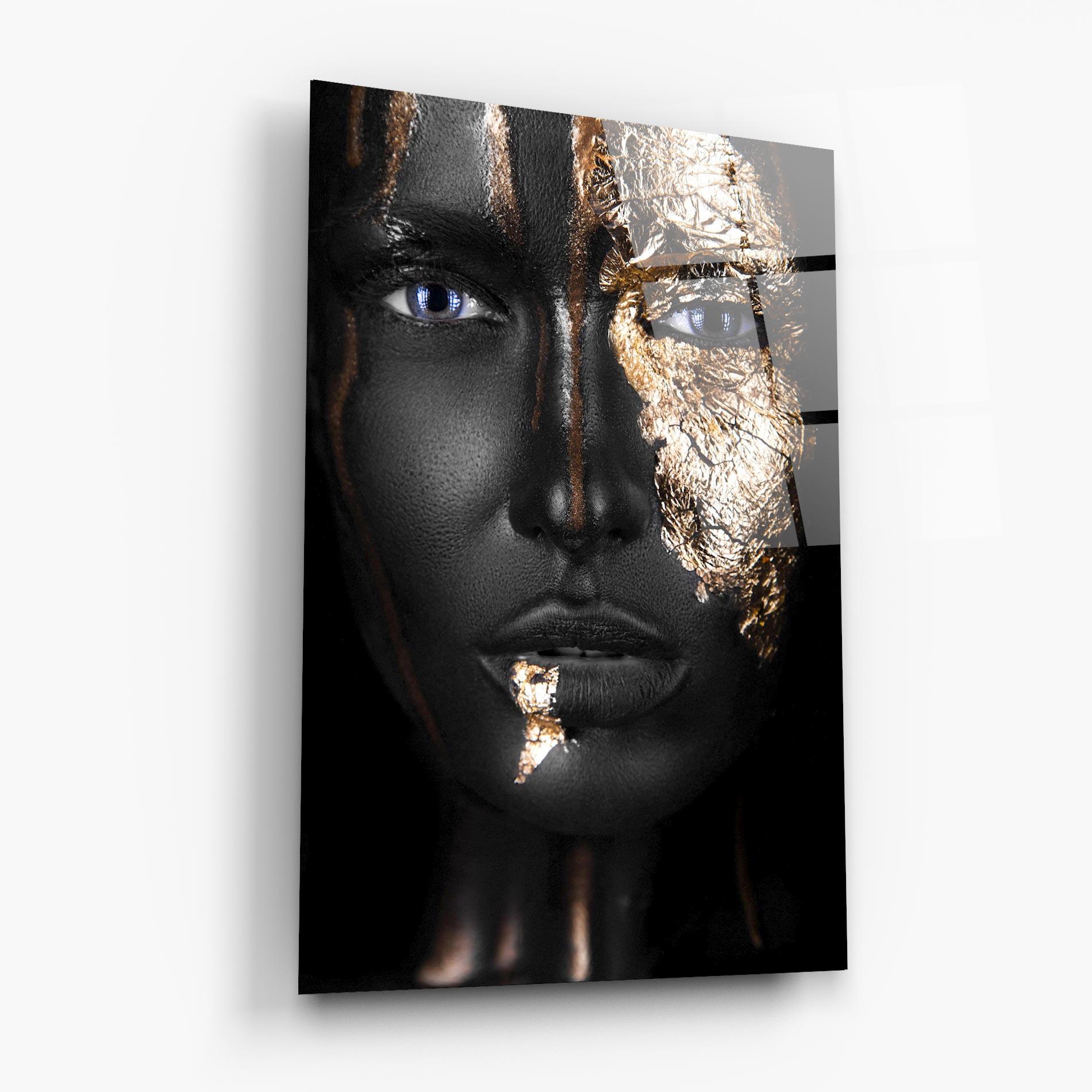 Üvegkép Golden Face mockup 6