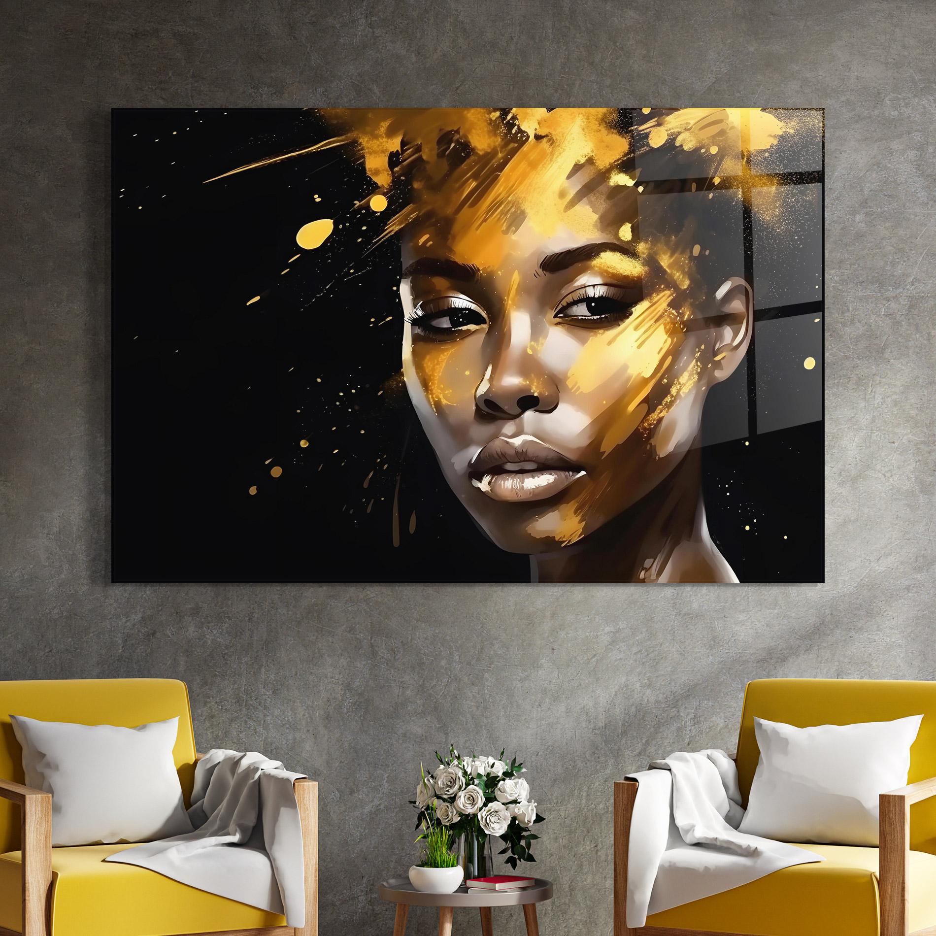 Üvegkép African Gold Woman mockup 4