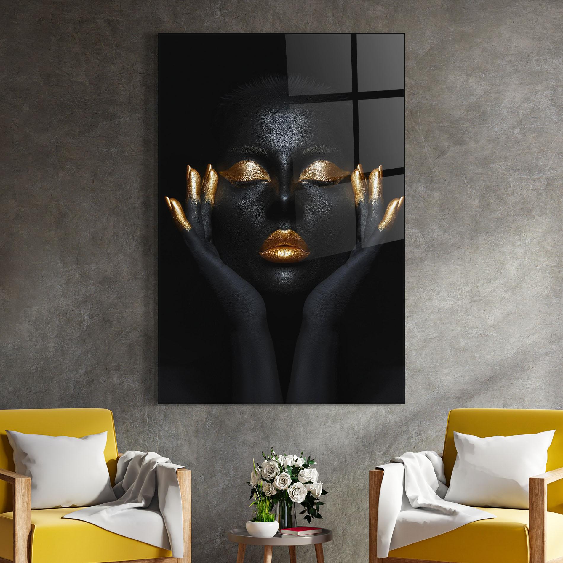 Üvegkép Fingertips Gold Makeup mockup 4