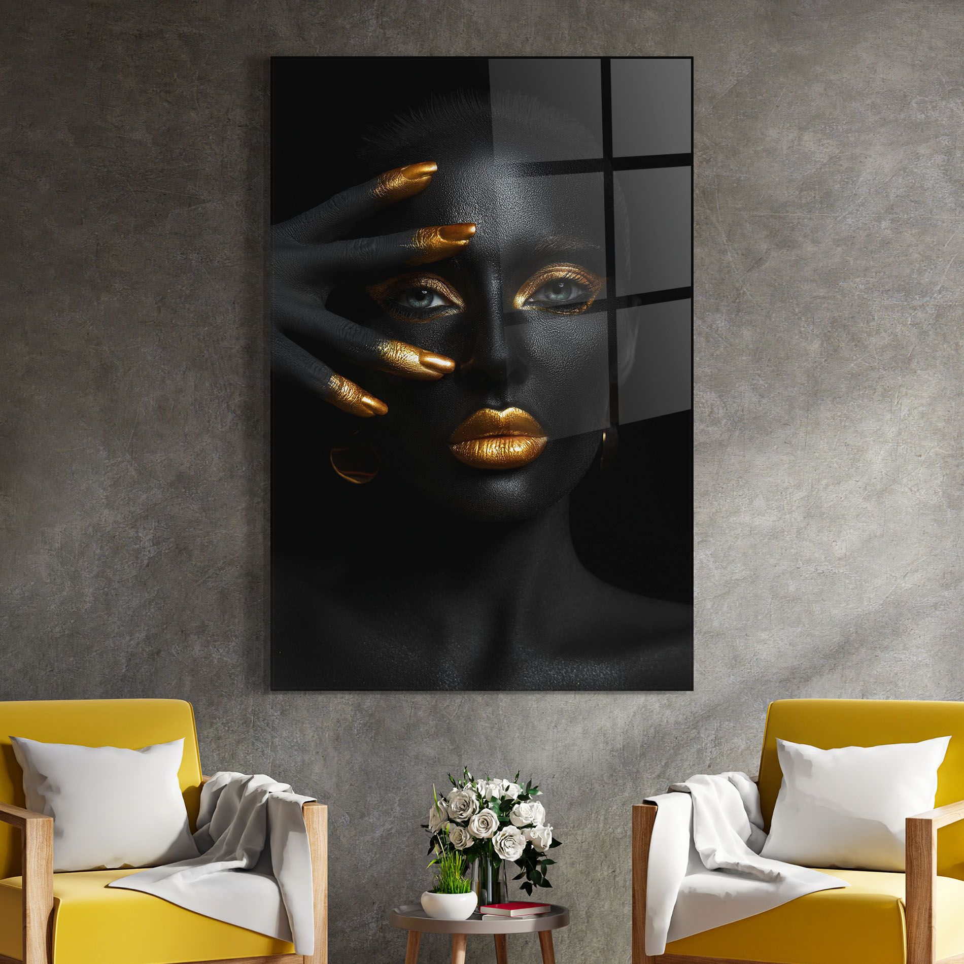 Gold Makeup Nails mockup 4