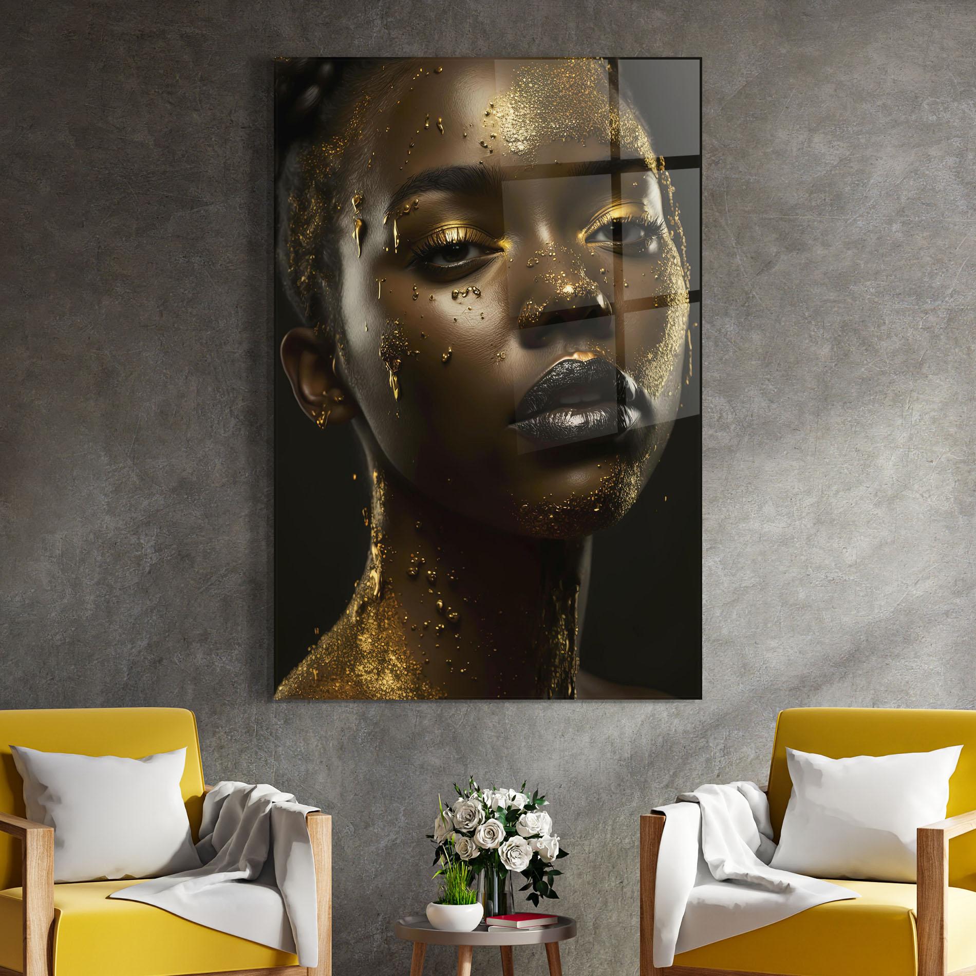 Üvegkép Gold Sparkling Woman mockup 4