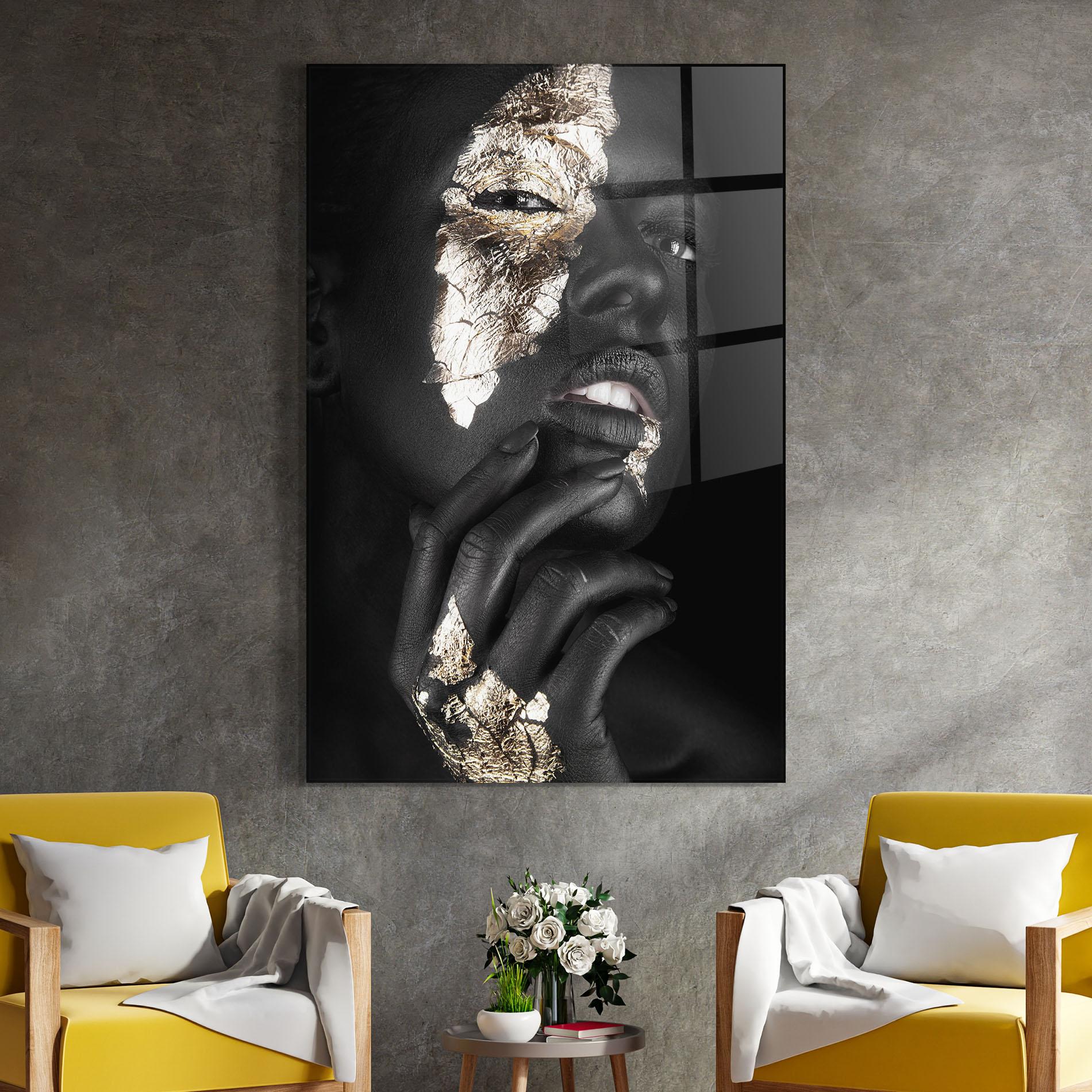 Üvegkép Golden Posture mockup 4