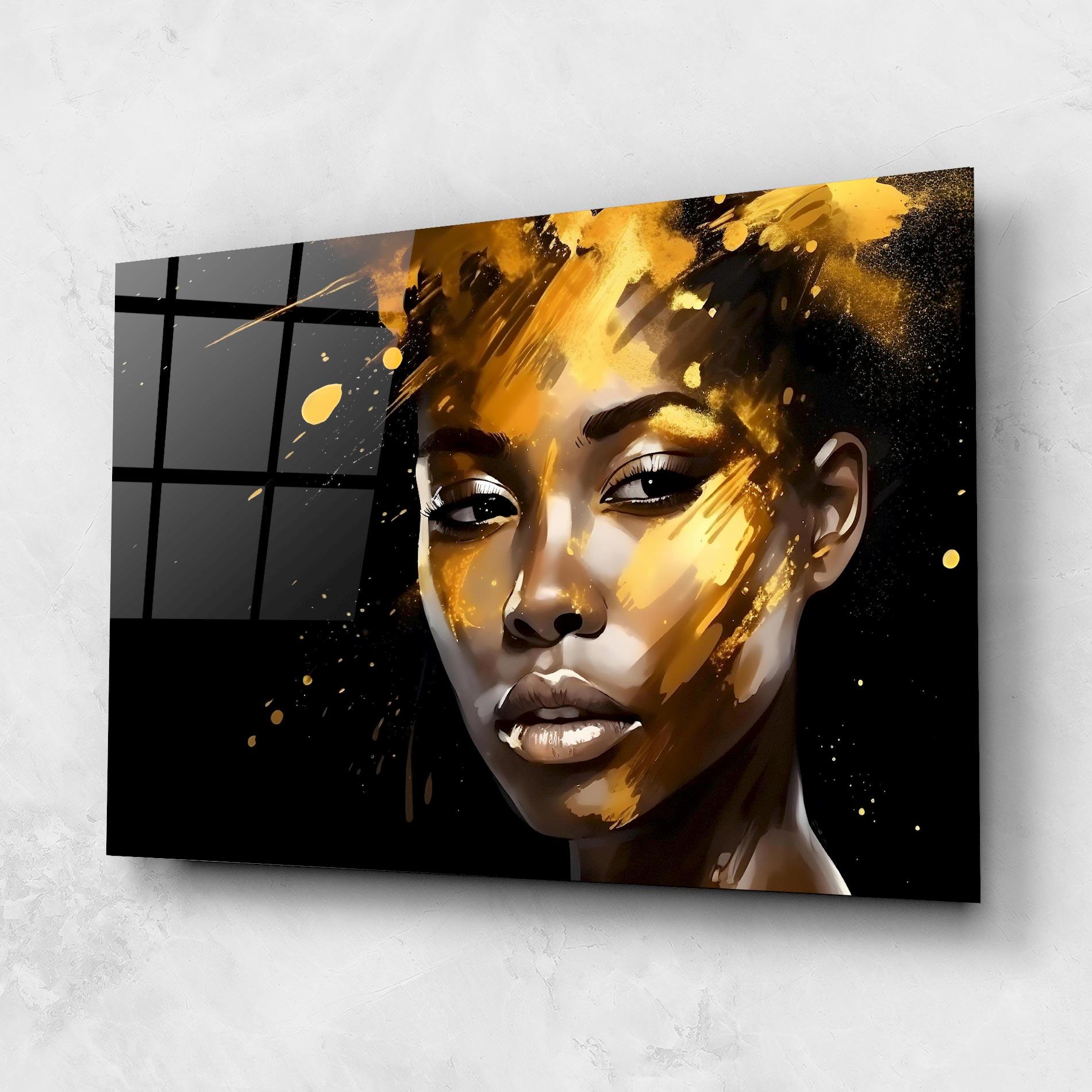 Üvegkép African Gold Woman mockup 1