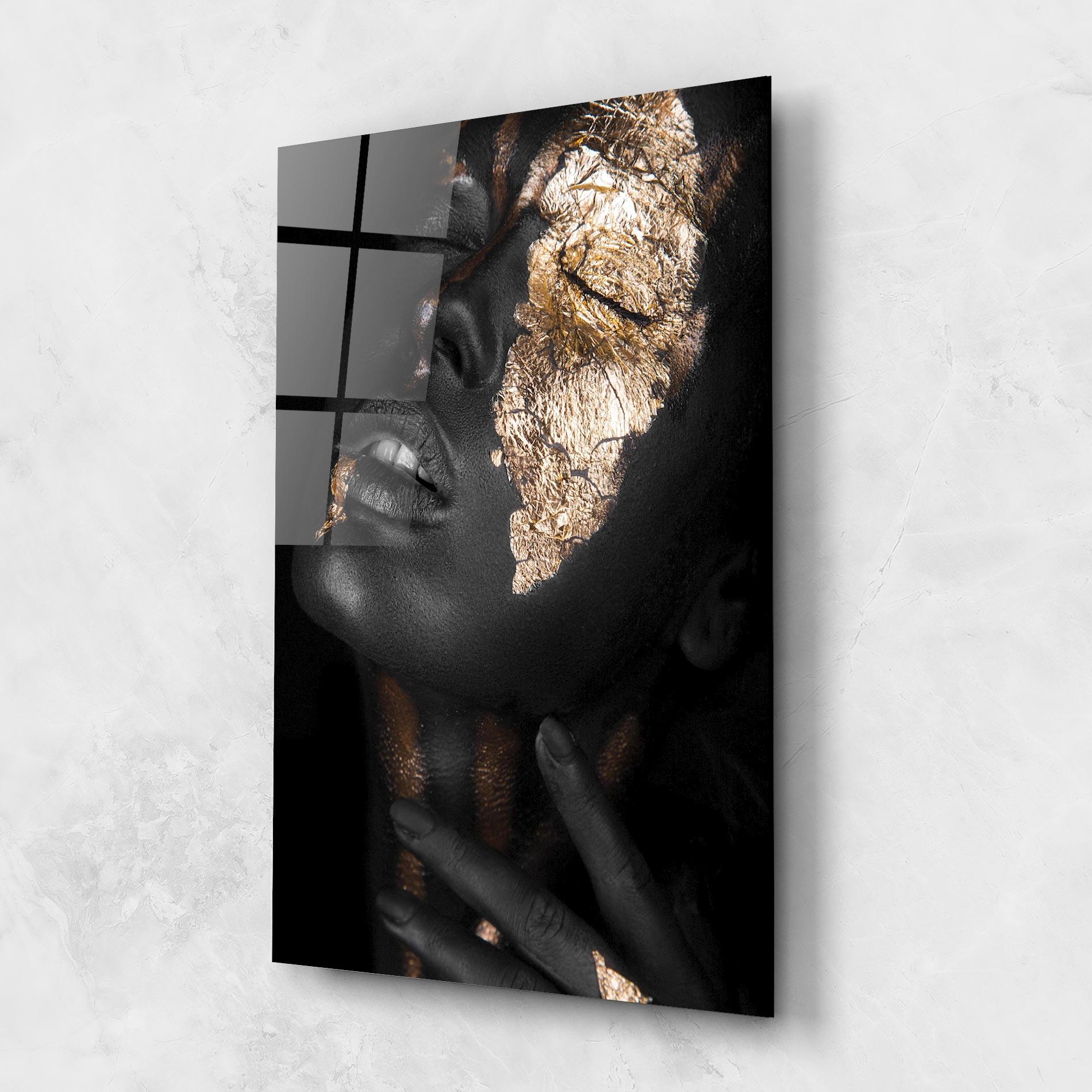 Üvegkép Darkskinned Gold Art mockup 1