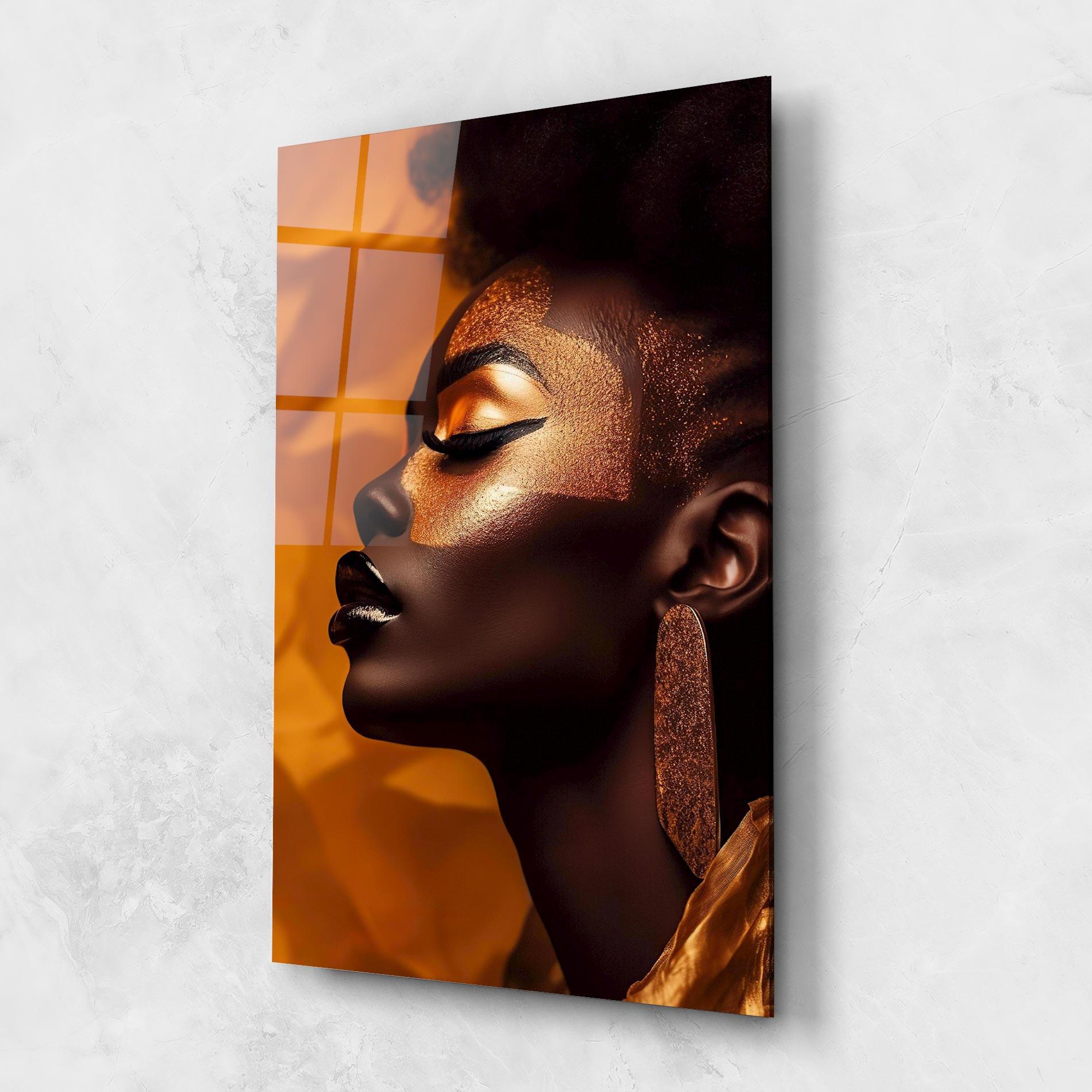 Üvegkép Fashion Gold Portrait mockup 1