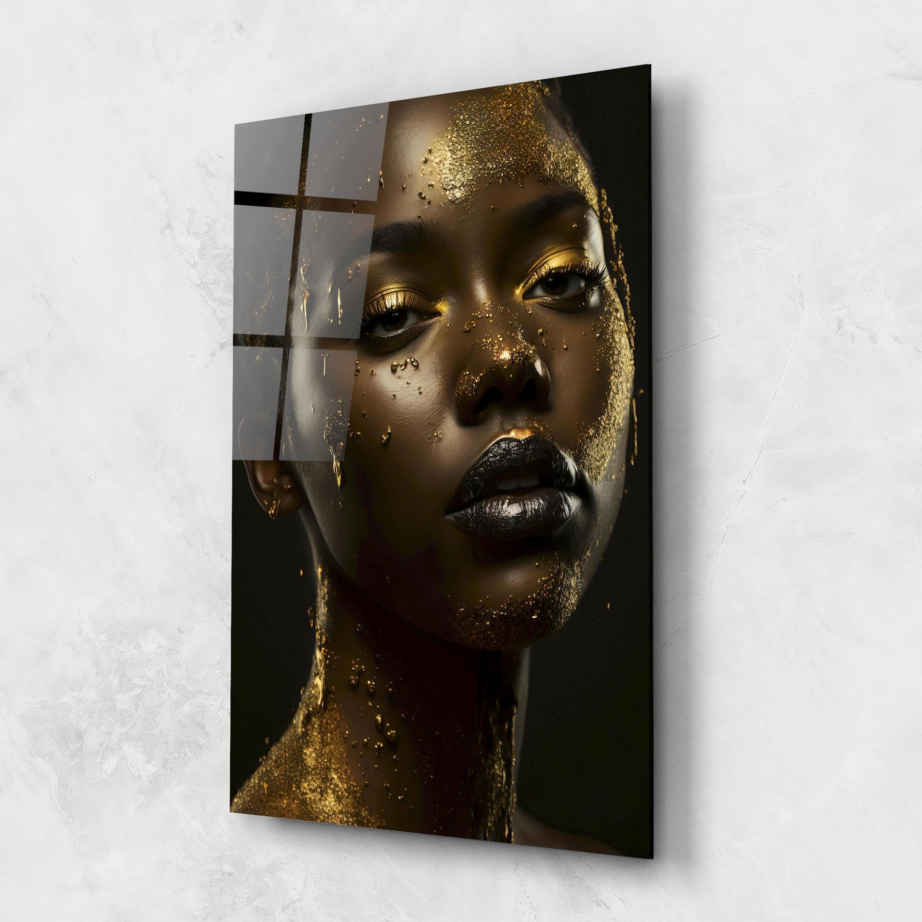 Üvegkép Gold Sparkling Woman mockup 1