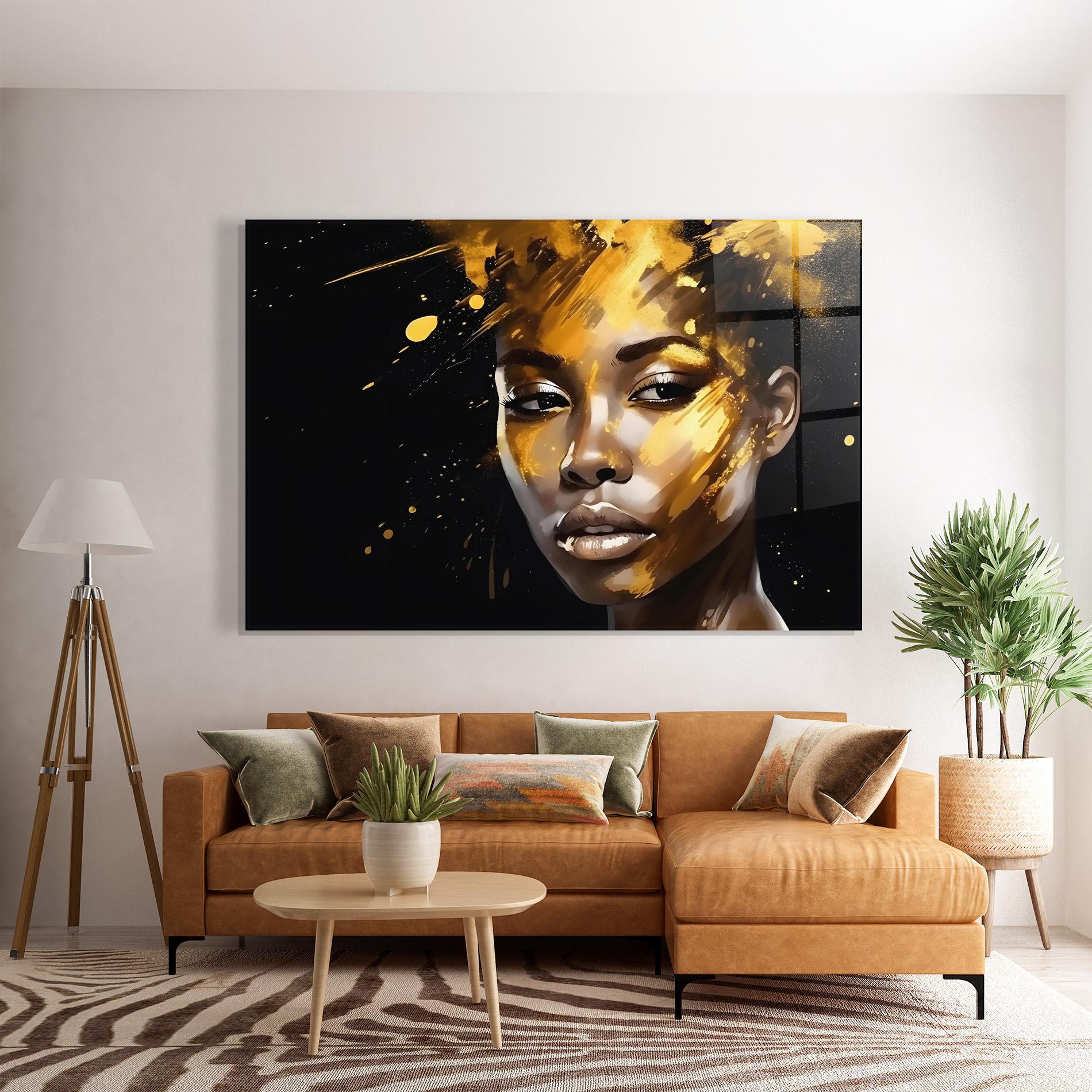 Üvegkép African Gold Woman mockup 7