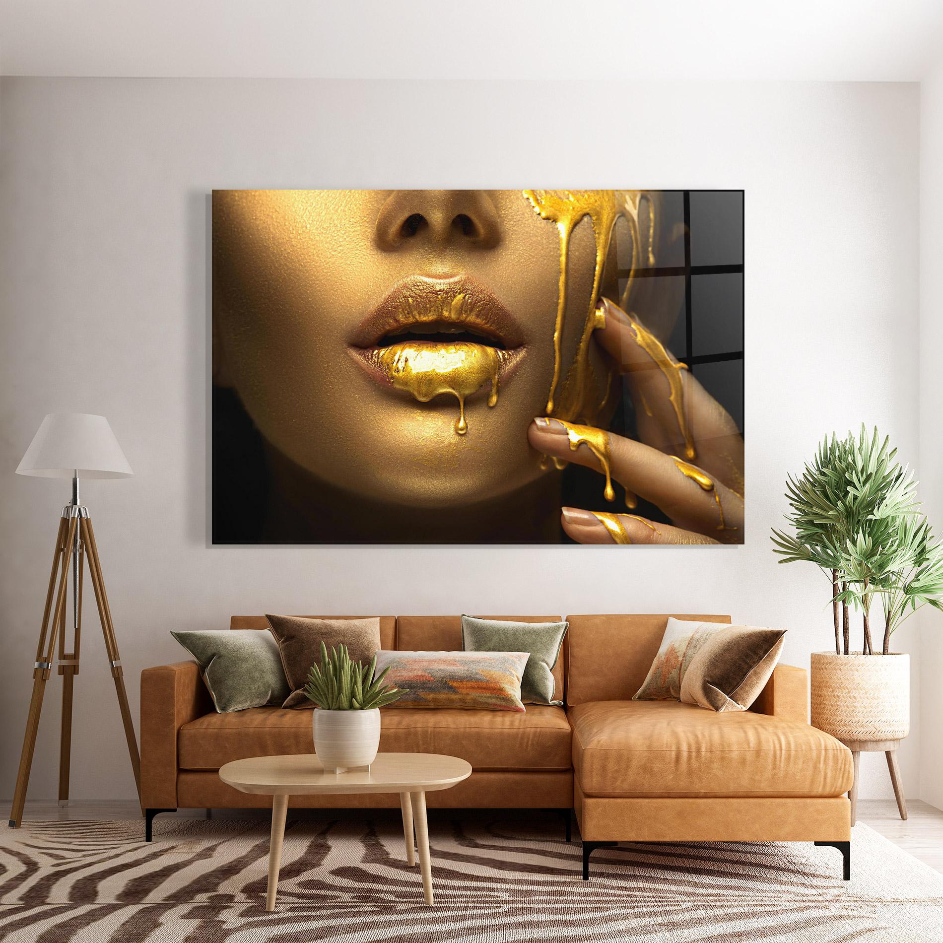 Üvegkép Golden Lips mockup 7
