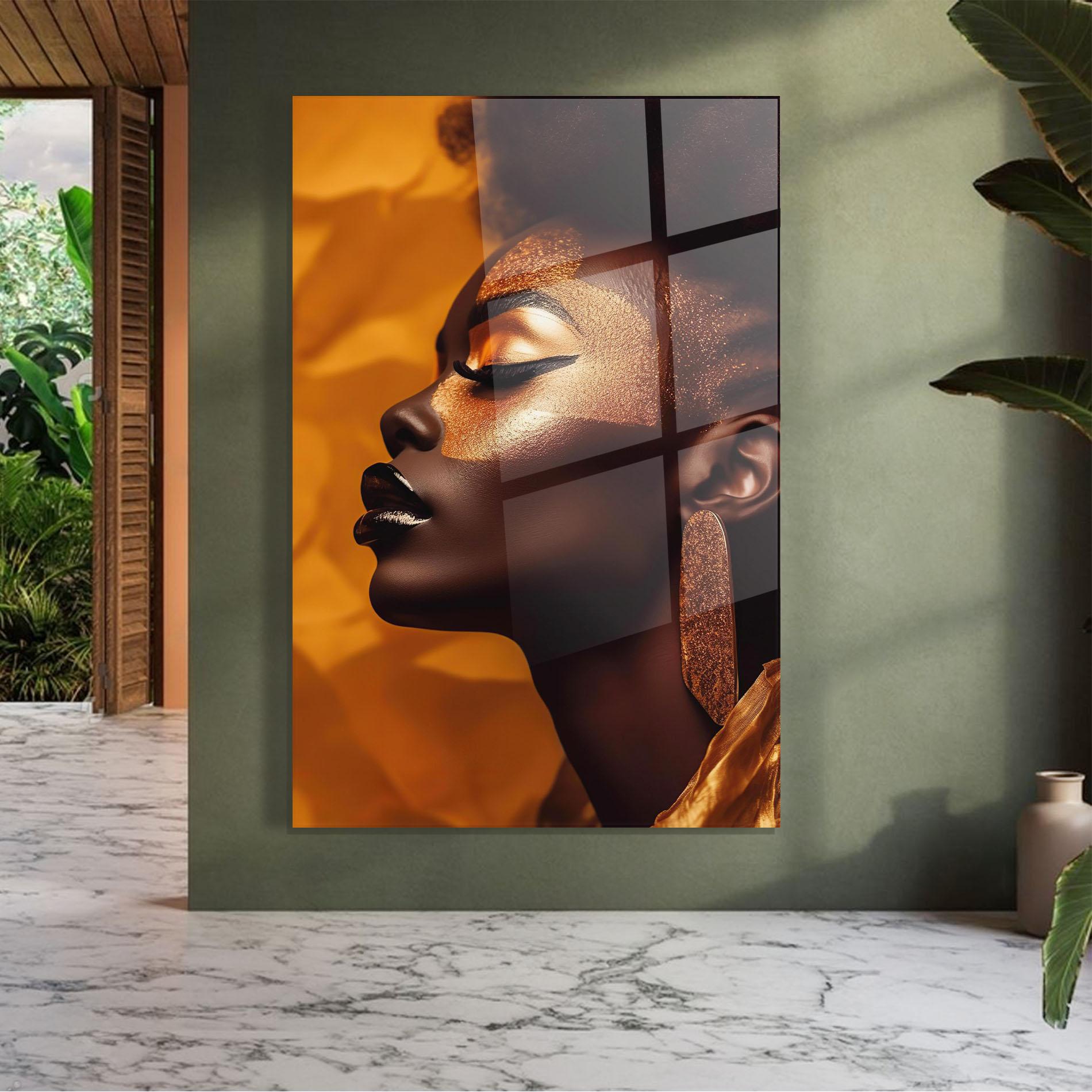Üvegkép Fashion Gold Portrait mockup 7