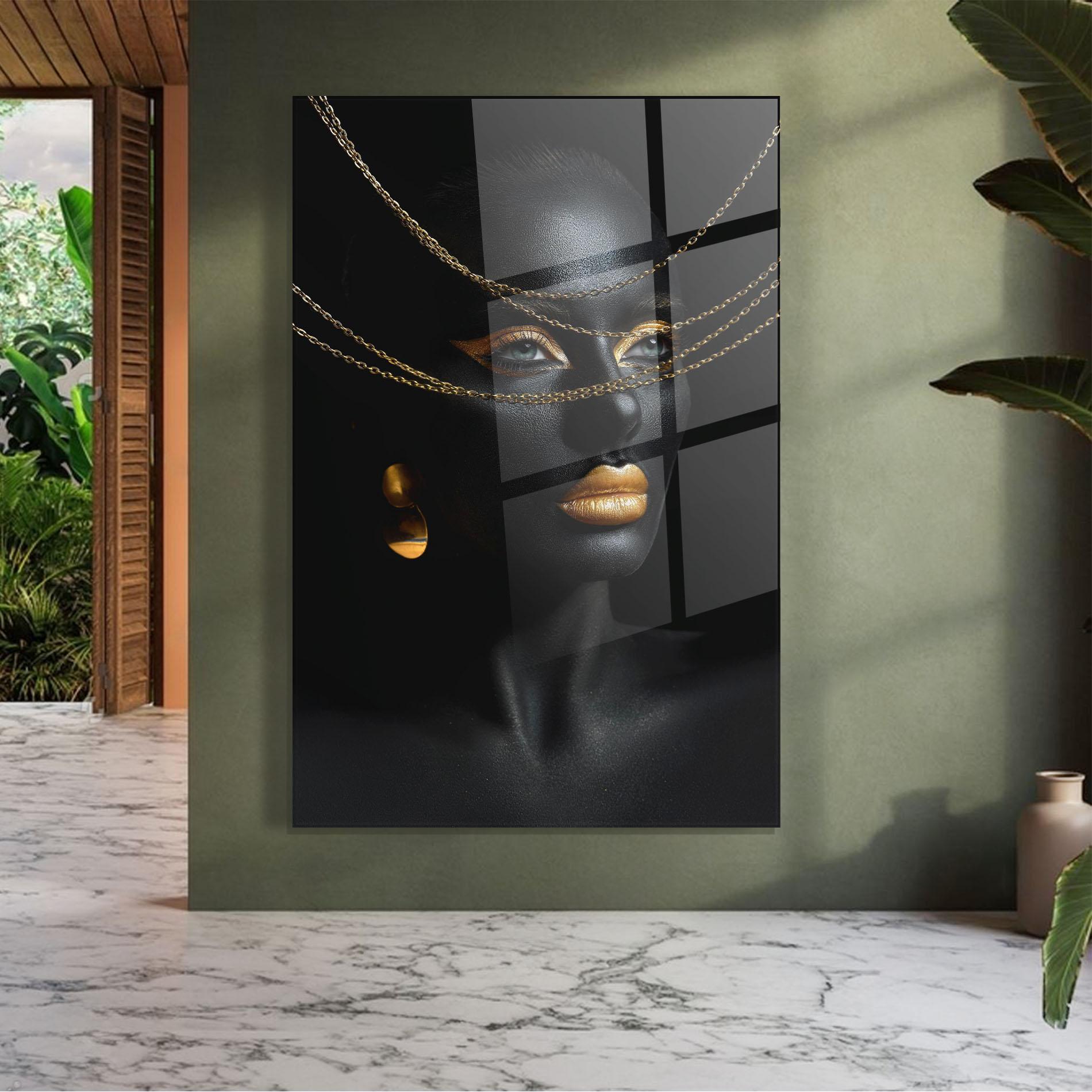 Üvegkép Gold Chain Woman mockup 7