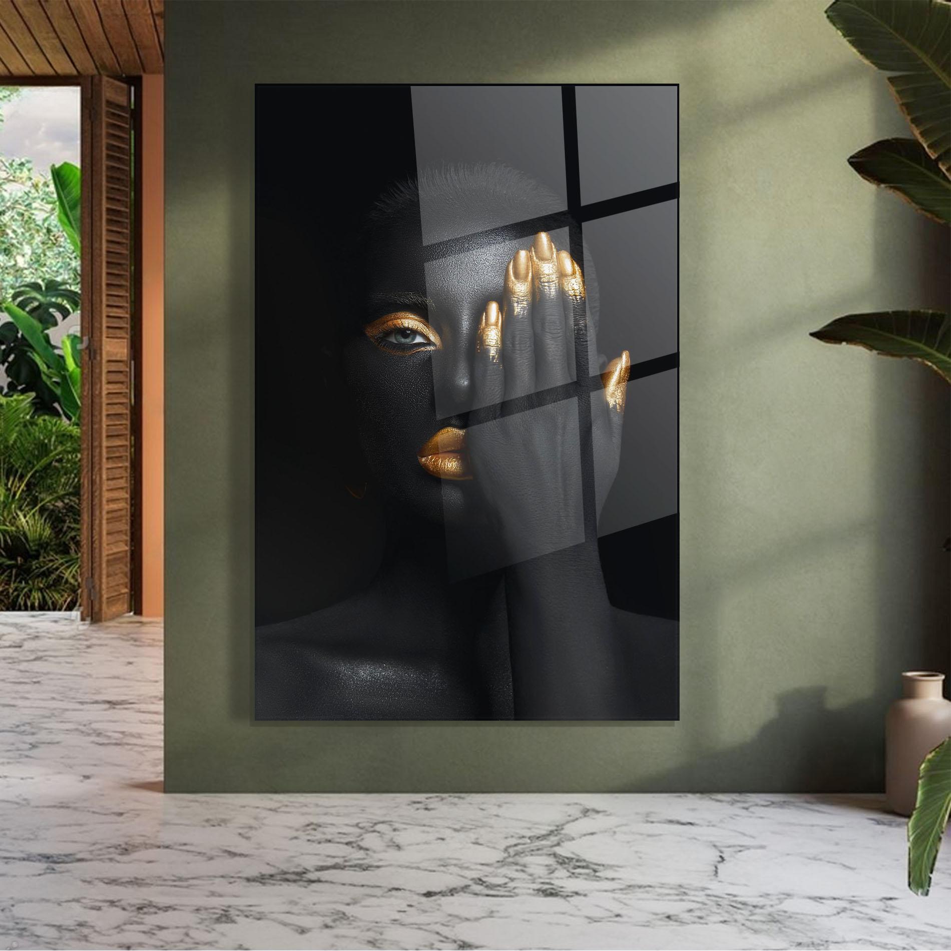 Üvegkép Gold Makeup Chain mockup 7