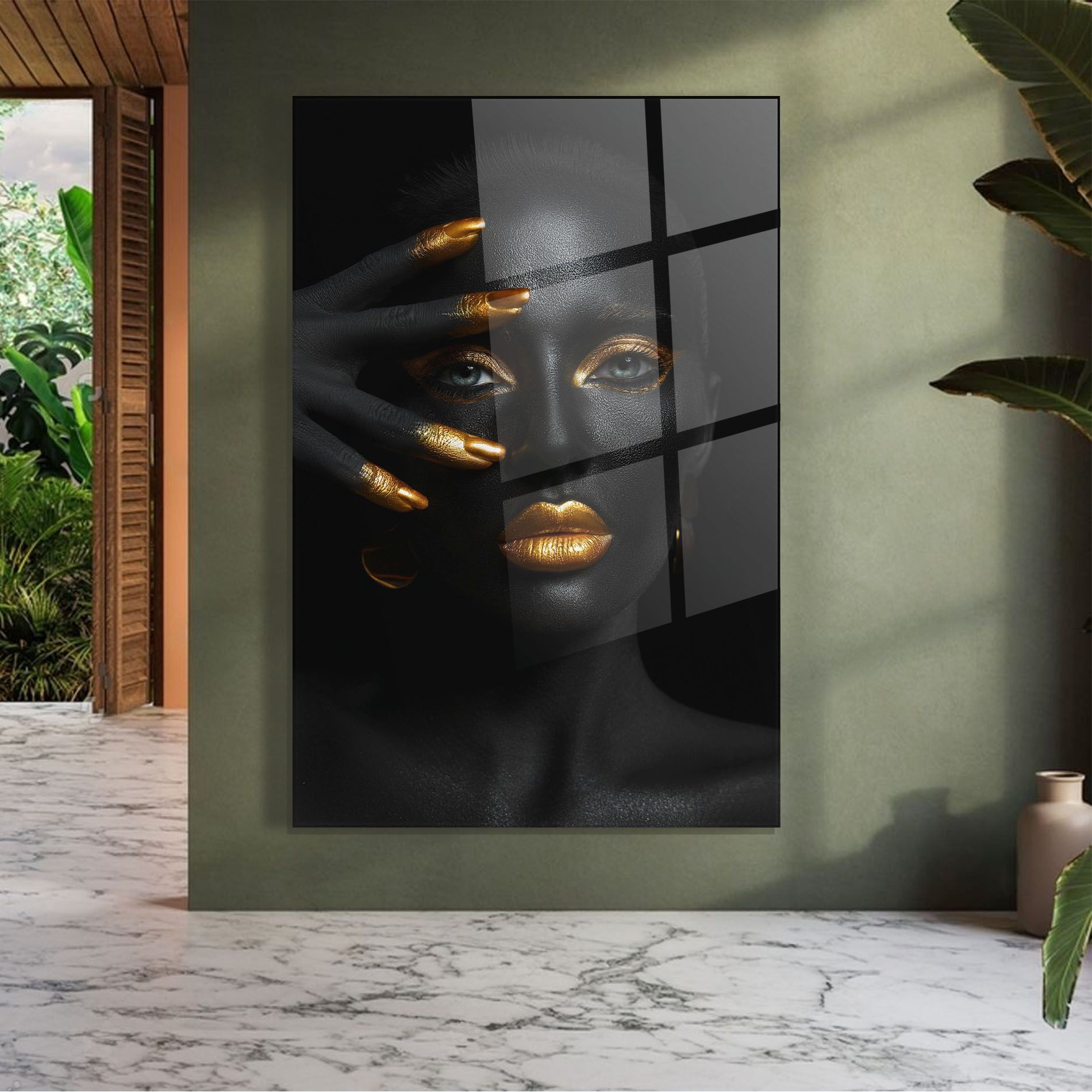 Gold Makeup Nails mockup 7