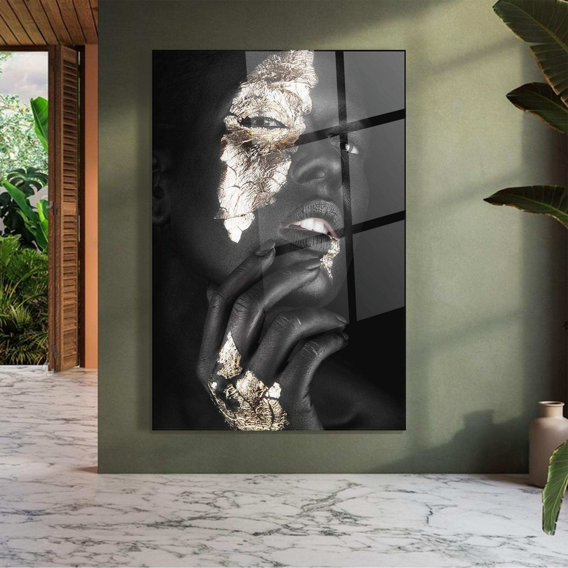 Üvegkép Golden Posture mockup 7