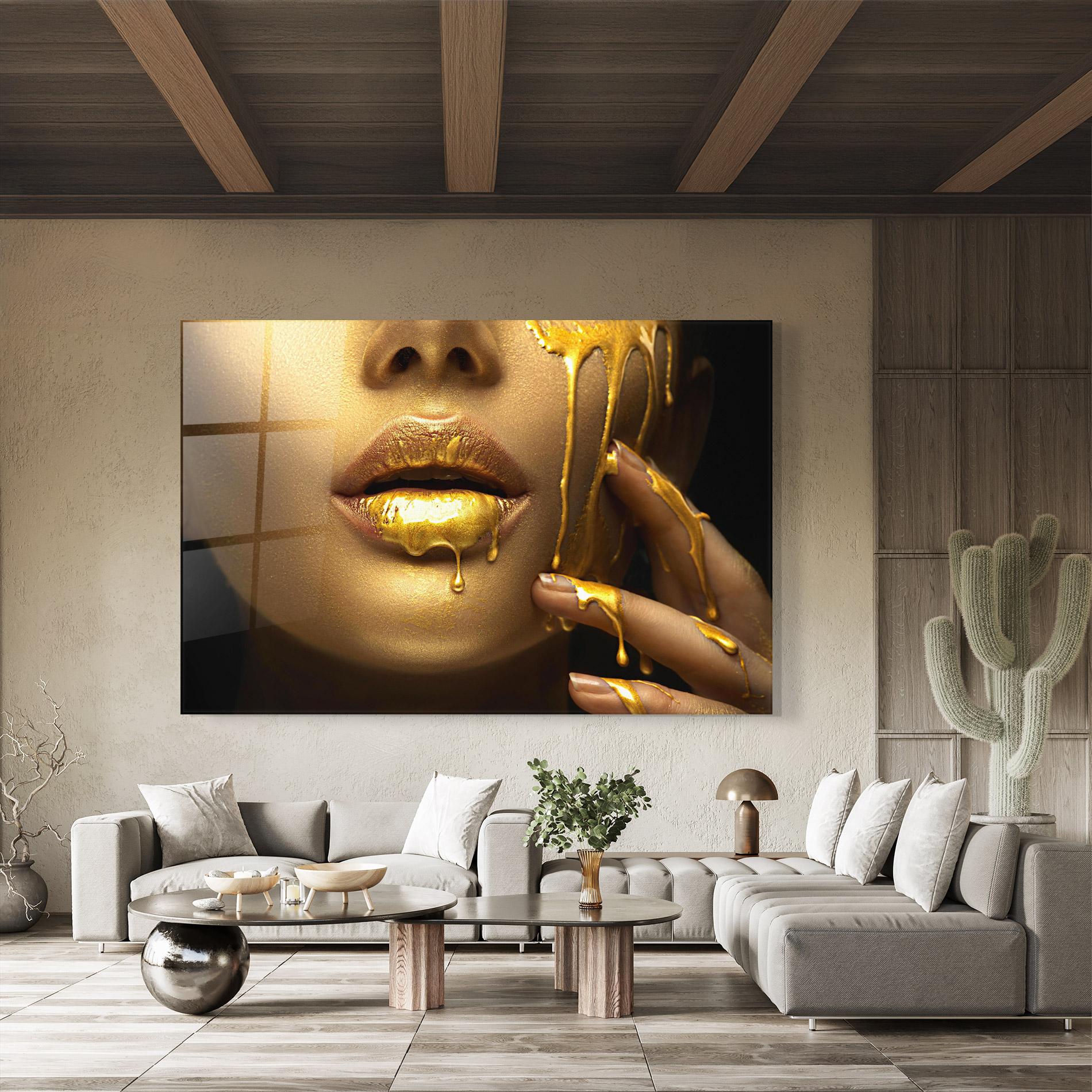 Üvegkép Golden Lips mockup 8