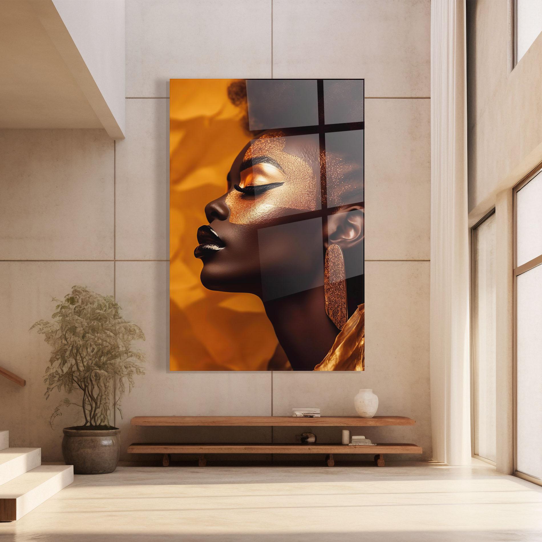 Üvegkép Fashion Gold Portrait mockup 8